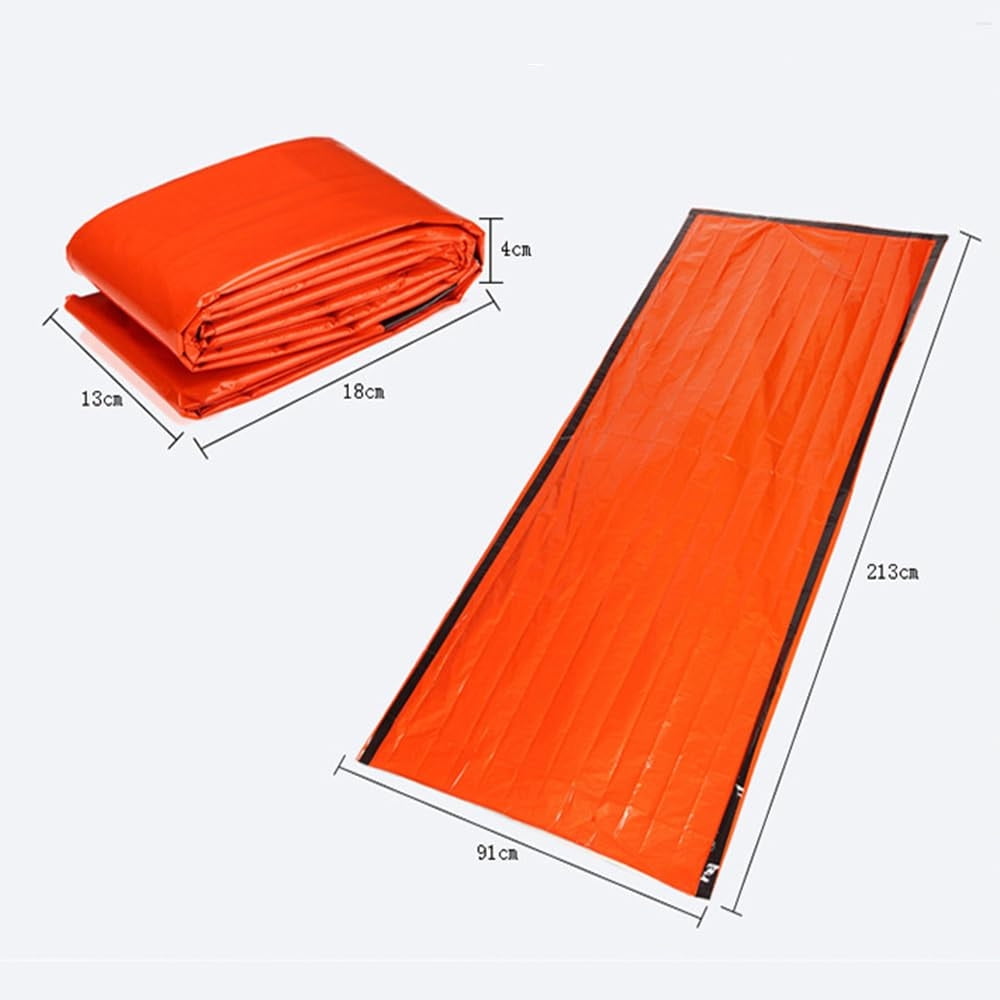 Emergency Sleeping Bag, Waterproof Emergency Sleeping Bags for Survival, 84X36in Sleeping Bag ,Pocket Size Survival Blanket, 3/4/5 PCS Thermal Bivy Sack for Outdoor Camping, Hiking 3PCS
