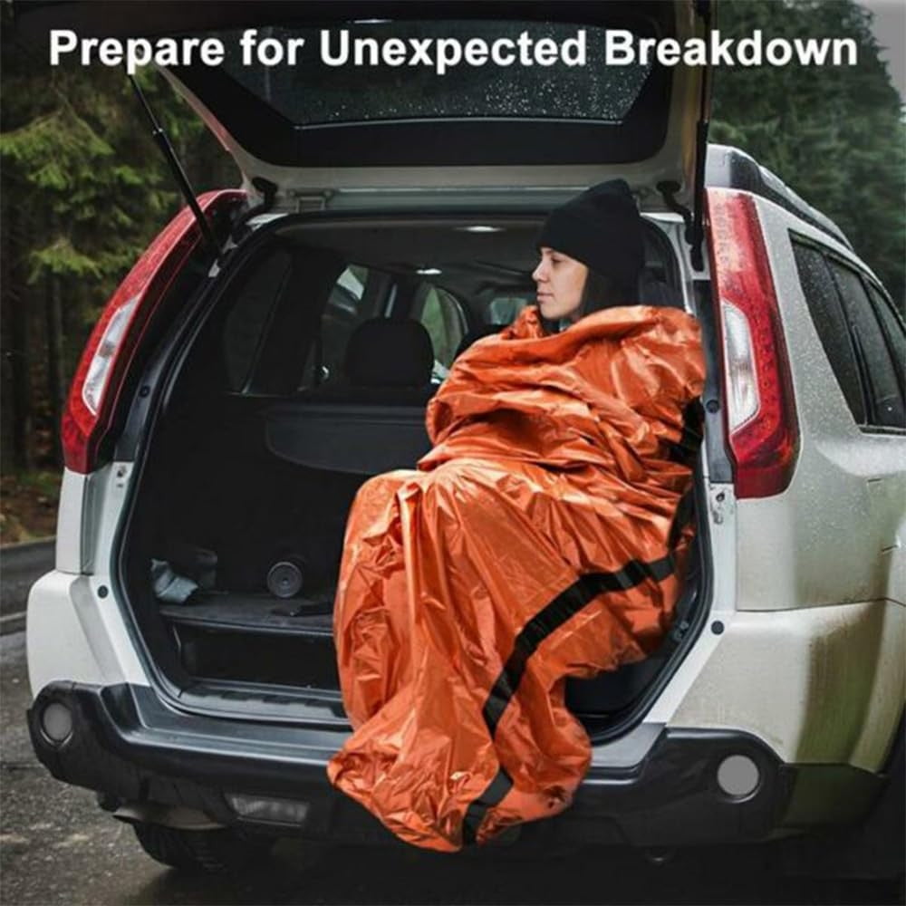 Emergency Sleeping Bag, Waterproof Emergency Sleeping Bags for Survival, 84X36in Sleeping Bag ,Pocket Size Survival Blanket, 3/4/5 PCS Thermal Bivy Sack for Outdoor Camping, Hiking 3PCS