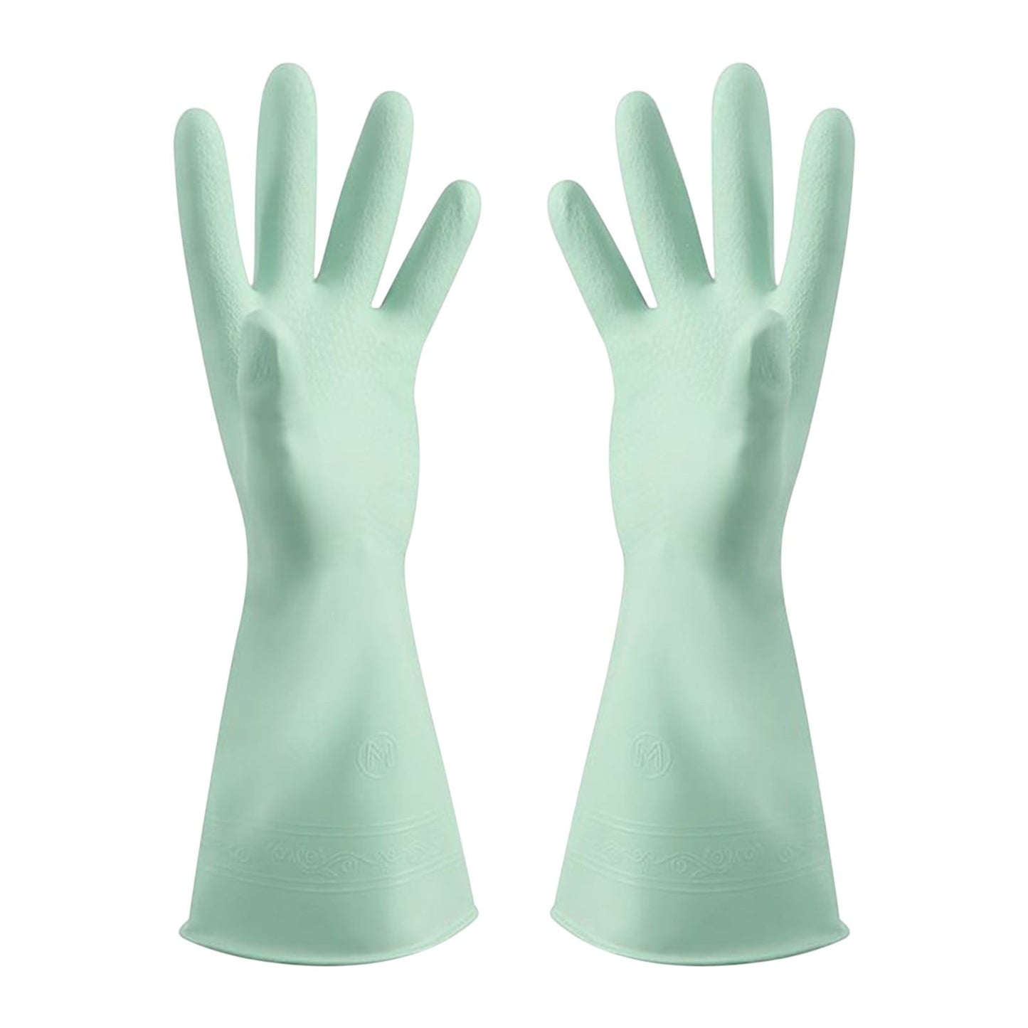 1 Pairs Rubber Gloves for Dishwashing Cleaning, Cotton Lined Household Gloves, Waterproof Gloves for Kitchen Bathroom, Reusable Gloves, Food Grade Non-Slip Household Kitchen Gloves Mint Green,S