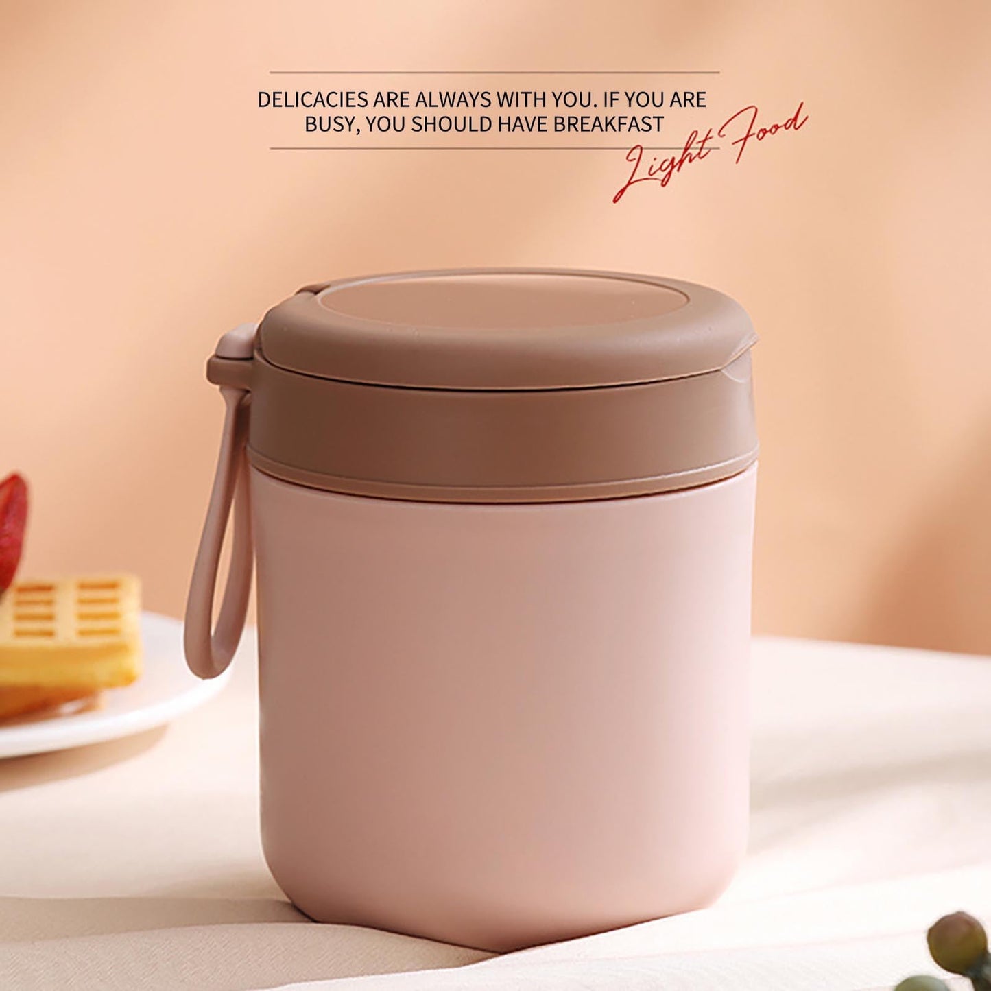 Thermo for Hot Food Kids - 16 Oz, Insulated Food Jar for Soup, Width Mouth Stainless Steel Insulated Lunch Container, Portable Vacuum Insulated Jar Leakproof with Lids for Adults Kids Pink