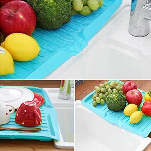 Dish Drain Board with Side Drop - Kitchen Utility Draining Board, Drain Rack, 17.5x12 Inch Kitchen Drying Tray | Heat-Resistant Drip Rack for Quick Drainage and Easy Storage, Drying Dish Rack Tray White