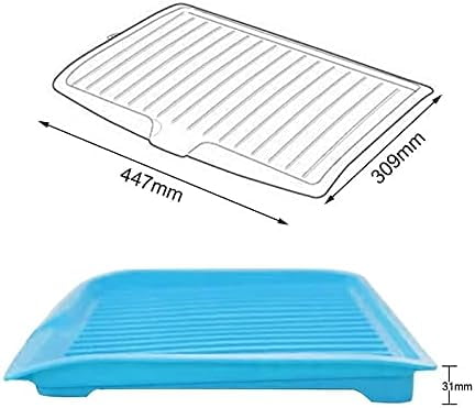 Dish Drain Board with Side Drop - Kitchen Utility Draining Board, Drain Rack, 17.5x12 Inch Kitchen Drying Tray | Heat-Resistant Drip Rack for Quick Drainage and Easy Storage, Drying Dish Rack Tray White