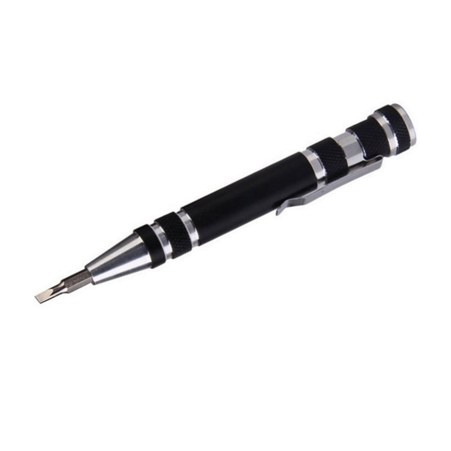 8 In 1 Pen Screwdriver - Multitool Pocket Screwdriver Mini Screwdriver Set Handy Tool Magnetic Portable Screwdriver Crossing Flathead Screwdriver for Repairing Installing Hand Tool Black