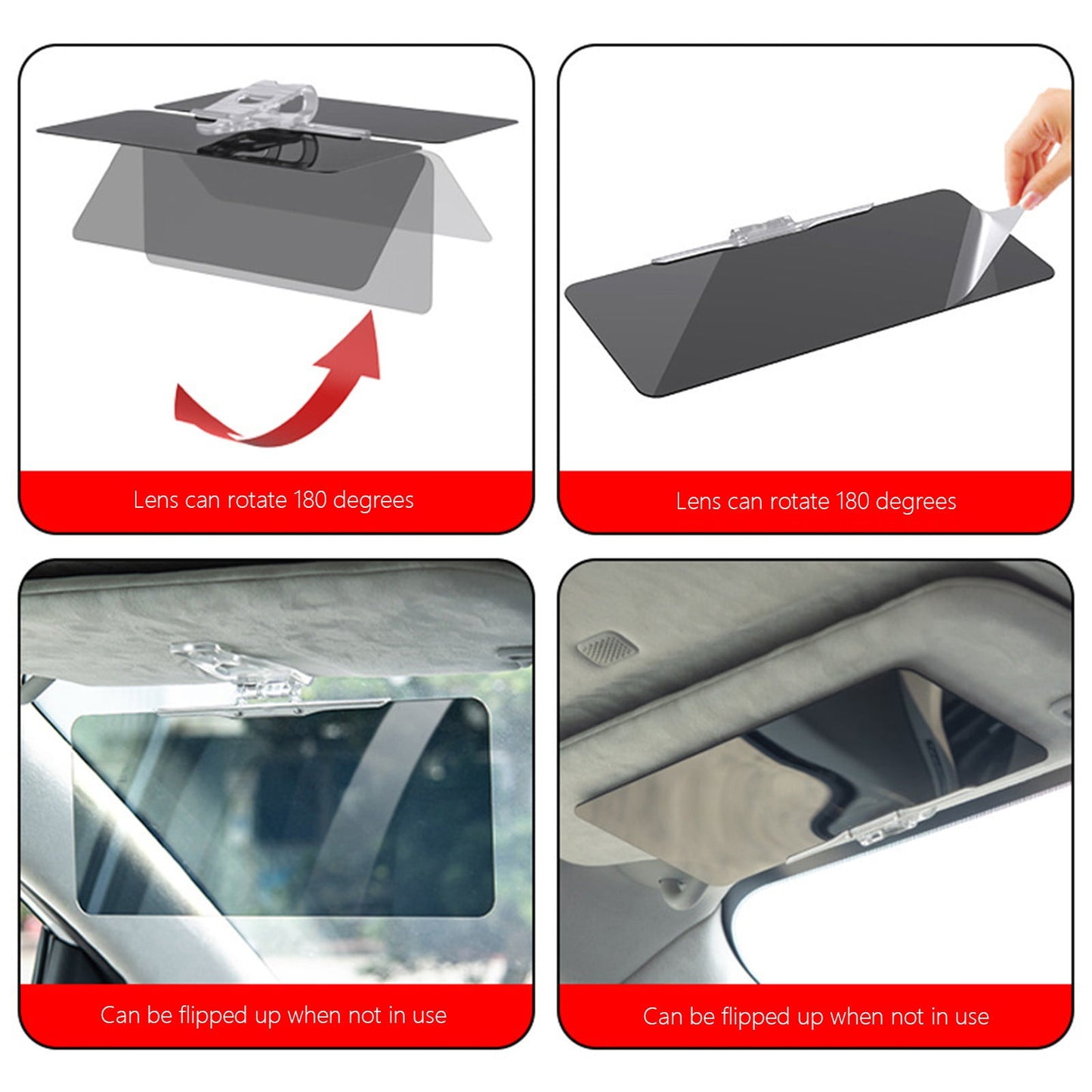 Sun Visor Extender for Cars - Universal Car Visor Extension, UV400 Sun Blocker, Anti-Glare Visor Clip, 11.8x5.12in, Adjustable Car Sun Visor for Driving Safety, Fits All Cars and SUVs - Black