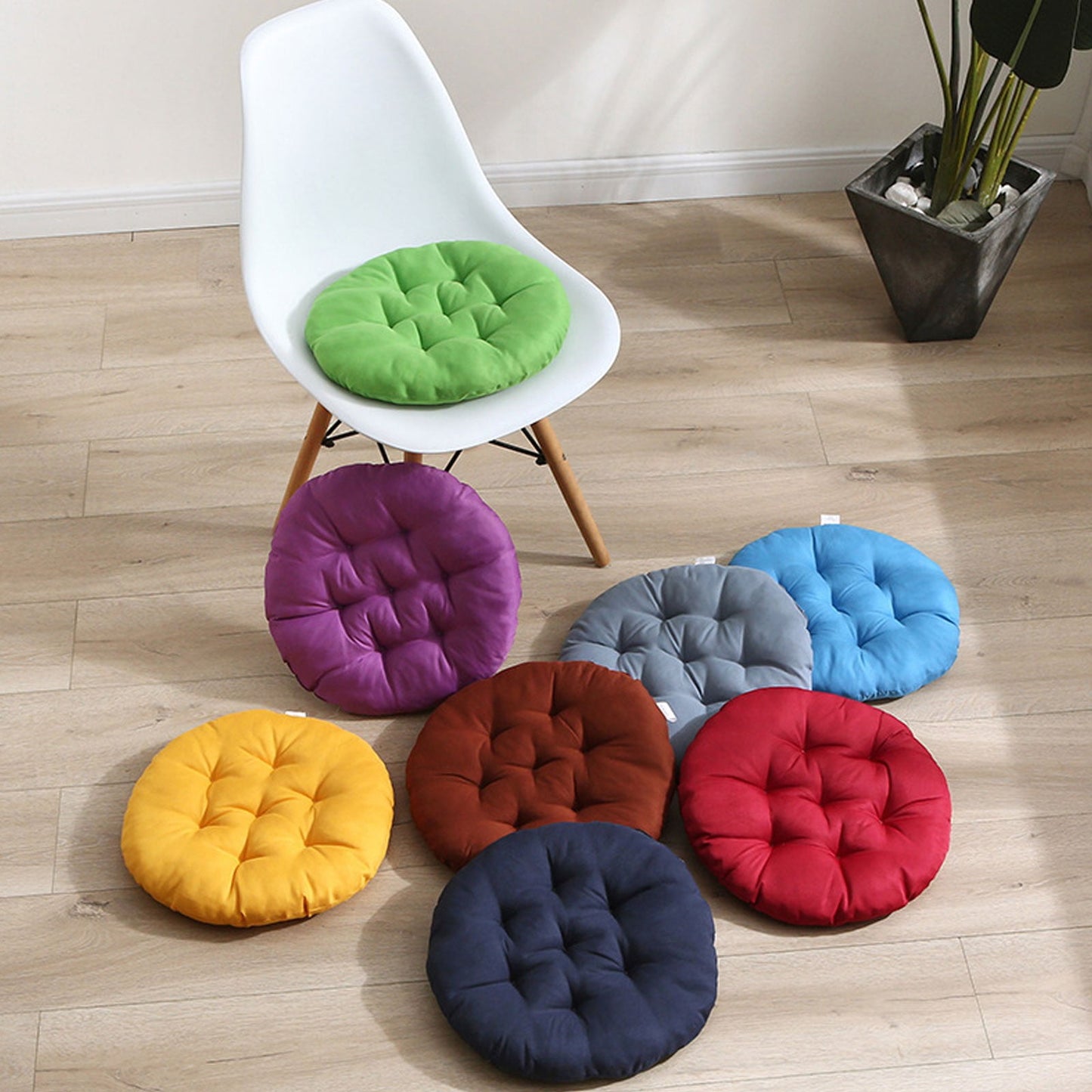 Round Bar Stool Cushion - Round Soft Chair Cushions Home Floor Pillow Indoor Corduroy Chair Pads Office Seat Cushion, Comfortable Sitting for Wooden or Metal Stools Blue