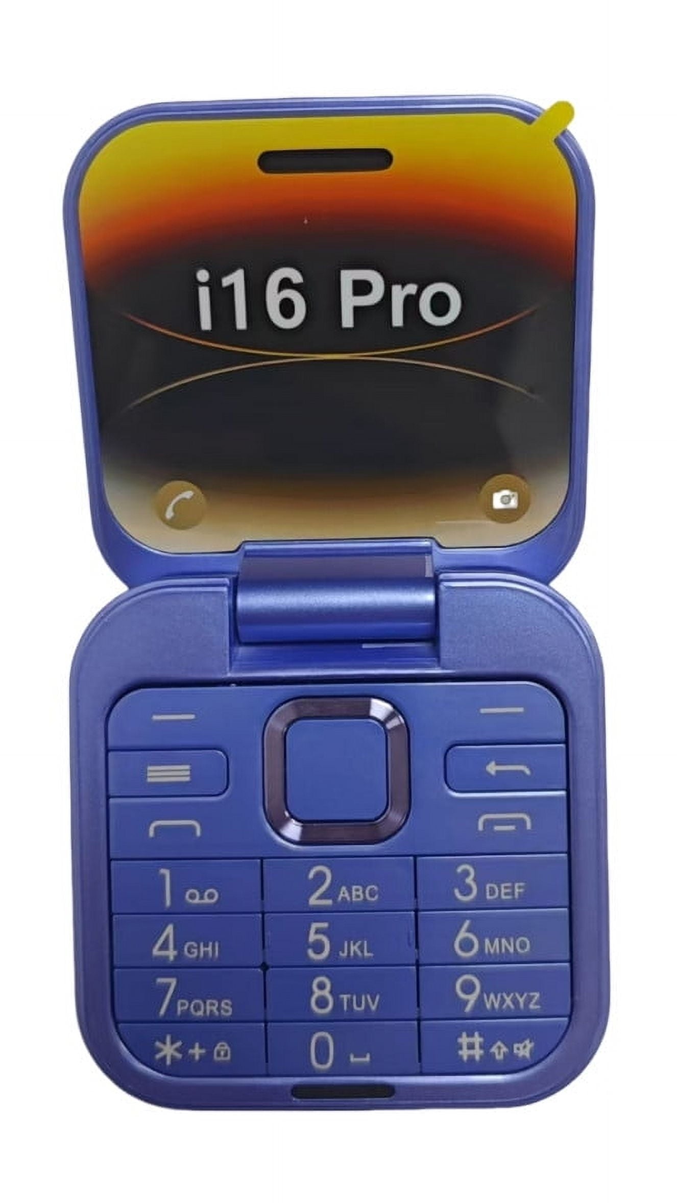 i16pro Folding Flip Phone - Mini Backup Cellphone with Double SIM, 2.6-inch Screen, 1.3MP Camera, LED Flashlight, Large Buttons for Elderly, Dual Standby, GSM Network, Easy Use for Seniors