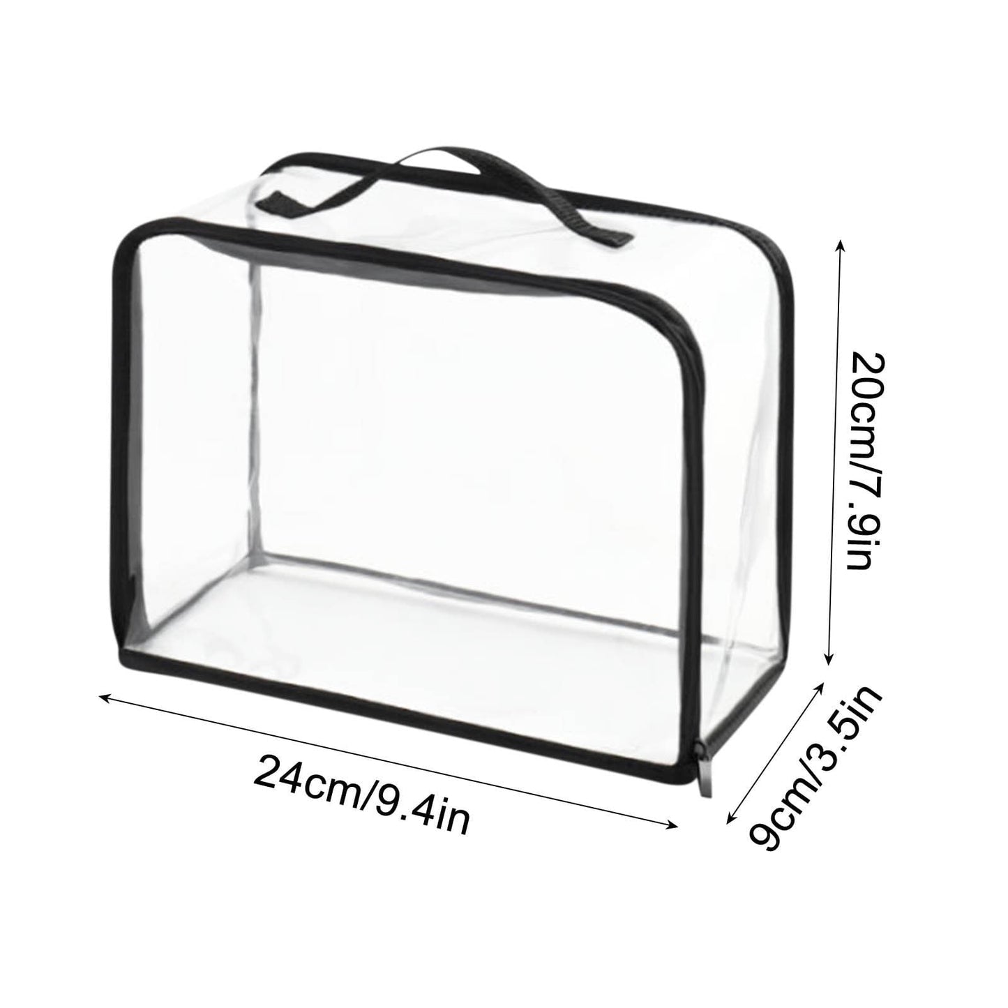 Clear Makeup Bags - Visual Bag Organizing Bag, Large Cosmetic Makeup Bags Set Clear PVC with Zipper Handle Portable Travel Luggage Pouch Airport Airline Vacation Organization B