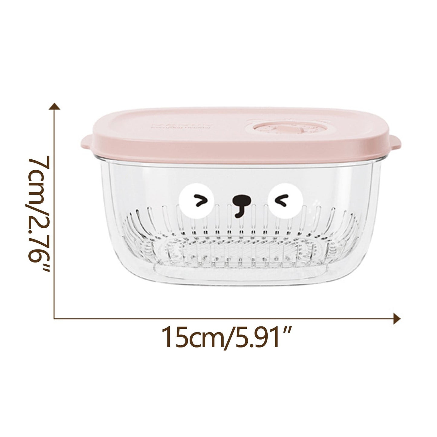 Shallots Ginger Garlic Storage Box - 5.9x2.8in Food-grade Refrigerator Fresh-keeping Box with Detachable Draining Basket for Vegetables, Minced Garlic & Food Prep Pink