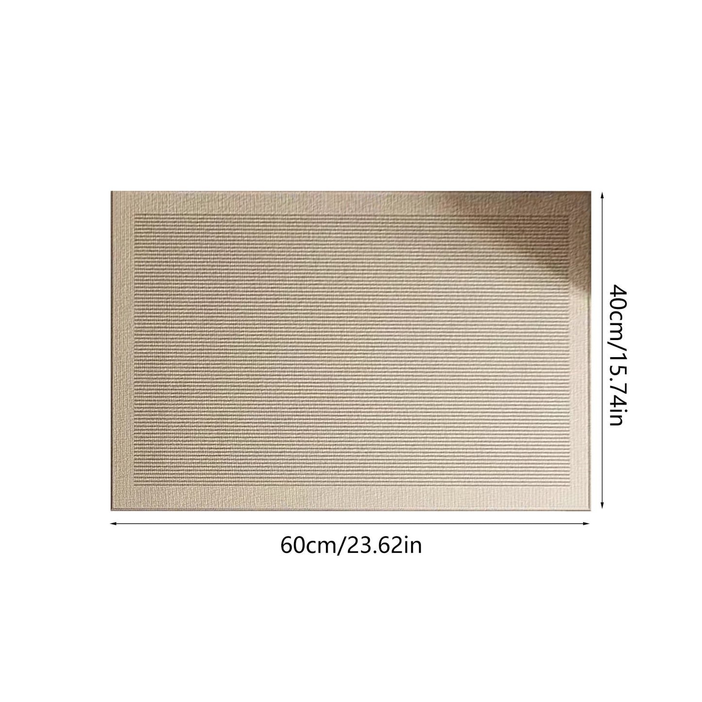 Ultra Thin Door Mat Indoor Enrance,Thin Door Mats for Inside Entry,Non-Slip Rubber Backing Entryway Rug,Absorbent Washable Floor mats for Bathroom,Striped Carpet Bedroom Carpet 23.6x15.7in Beige