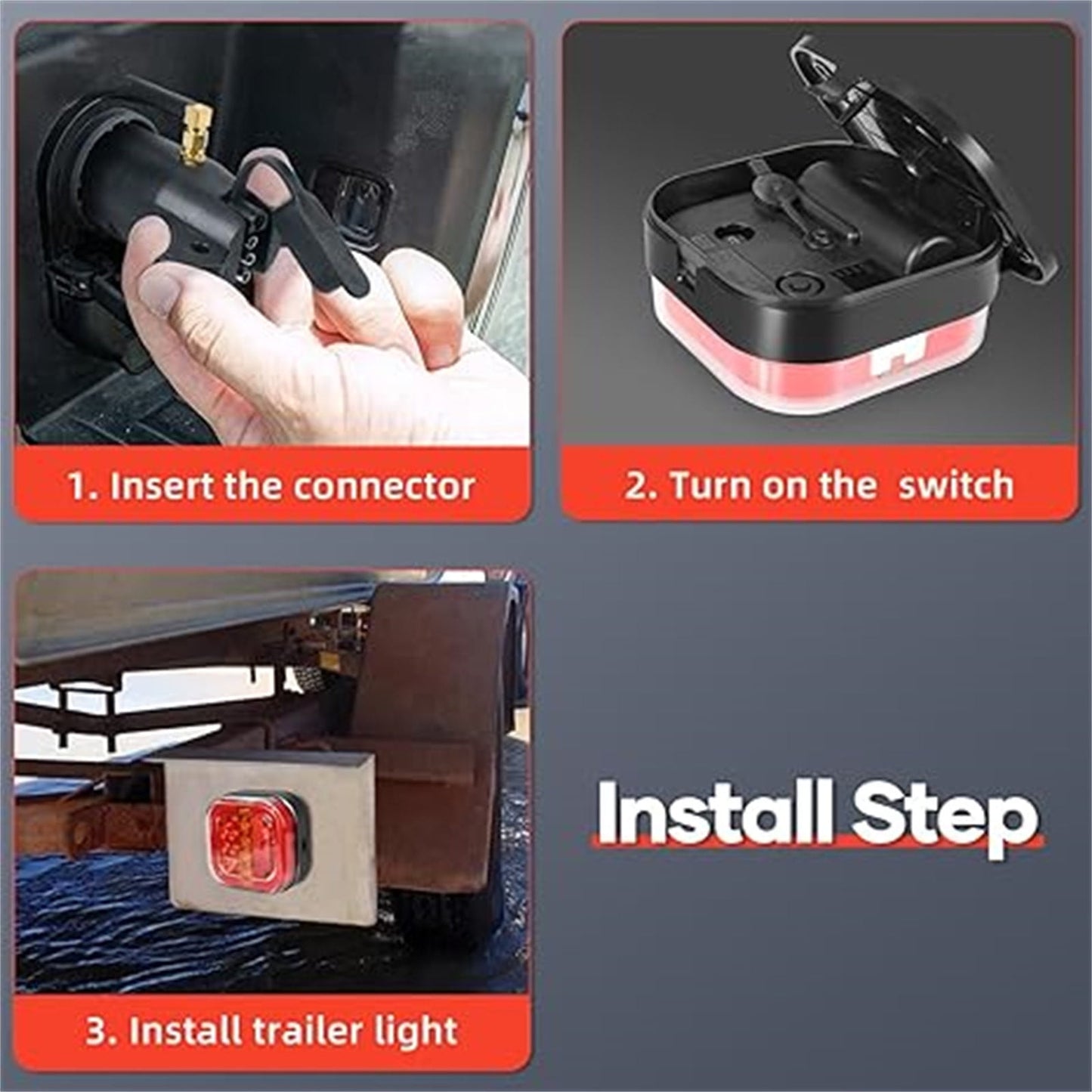 Trailer Lights,Boat Trailer Lights,Wireless ,LED Rear Tail Lights Dynamic Stop Brake Indicator Lamp Trailer ,Utility Boat Trailer Submersible ,Magnetic & Screw Mount Tow Lights,Waterproof Reflective