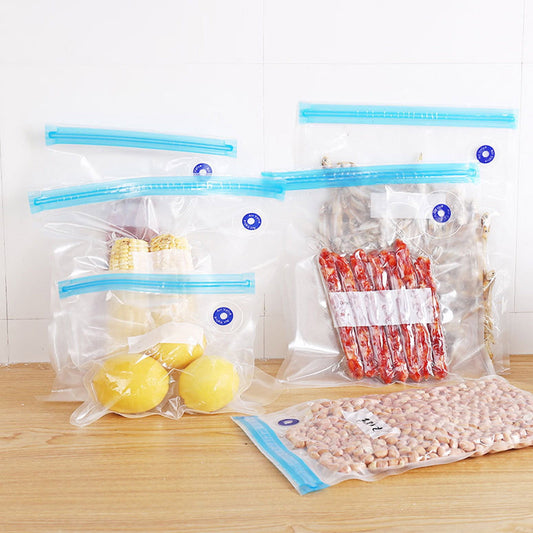 10-Pack Reusable Vacuum Food Storage Bags - BPA-Free, Various Sizes, Double Zipper Seal, Easy-to-Use Vacuum Sealer Bags for Food, Pet Treats & Small Items - Clear, Space-Saving, Freshness Preservation 22*34