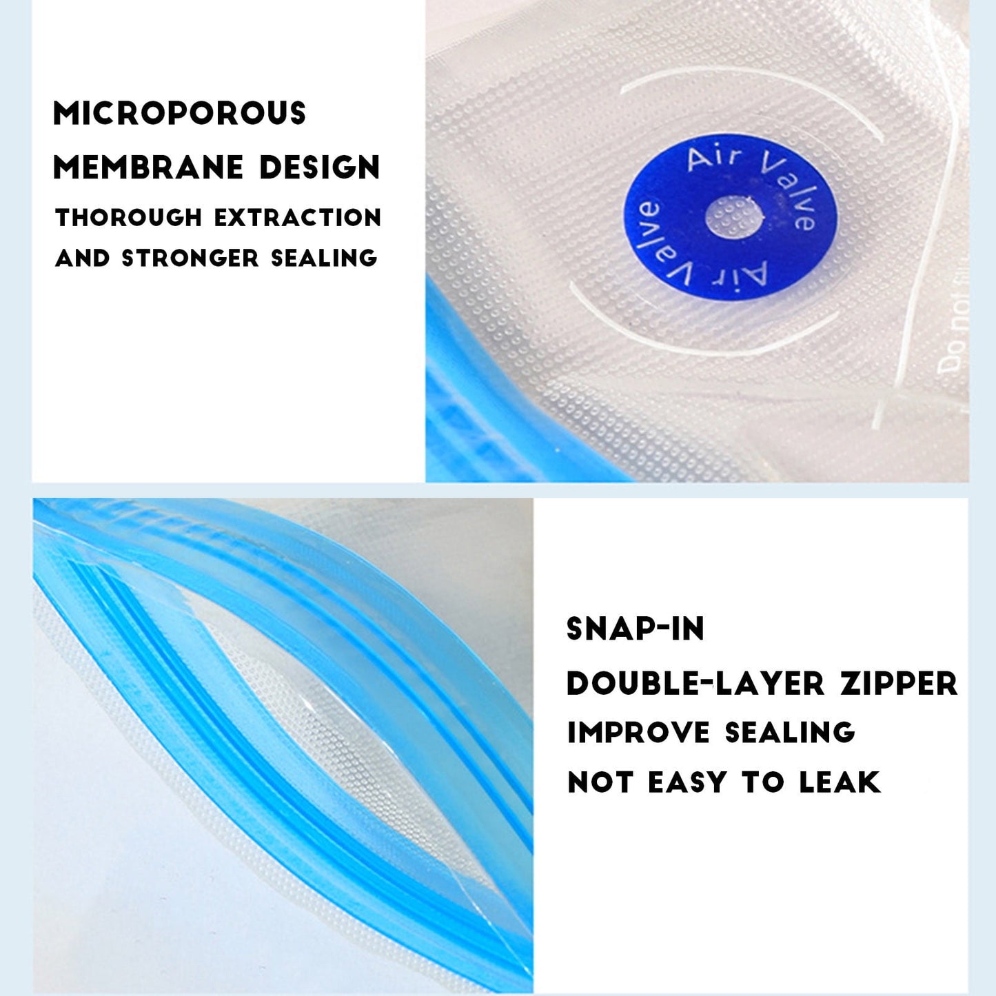 10-Pack Reusable Vacuum Food Storage Bags - BPA-Free, Various Sizes, Double Zipper Seal, Easy-to-Use Vacuum Sealer Bags for Food, Pet Treats & Small Items - Clear, Space-Saving, Freshness Preservation 22*34