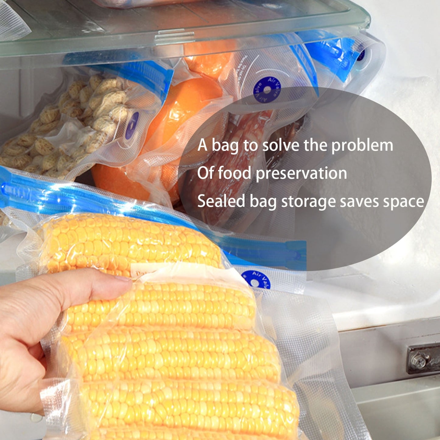 10-Pack Reusable Vacuum Food Storage Bags - BPA-Free, Various Sizes, Double Zipper Seal, Easy-to-Use Vacuum Sealer Bags for Food, Pet Treats & Small Items - Clear, Space-Saving, Freshness Preservation 26*28
