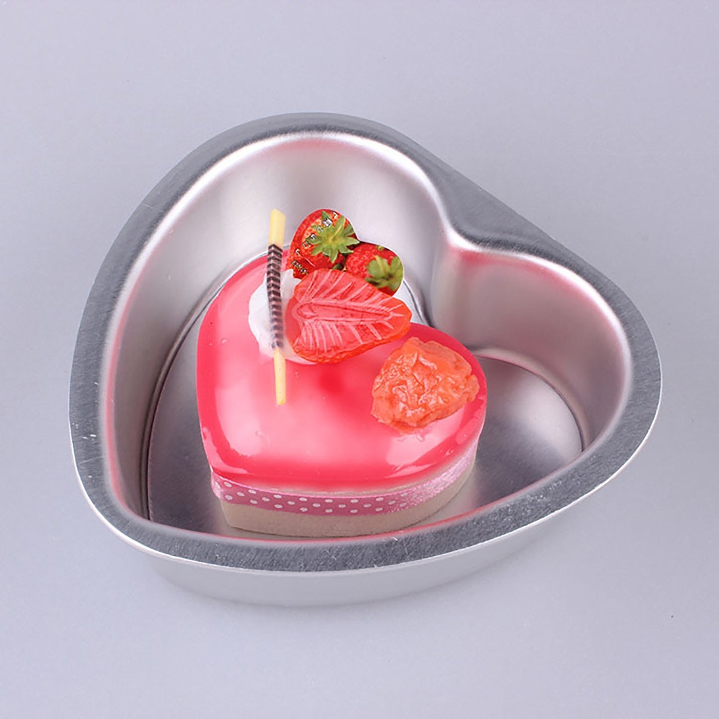 8 Inch Heart Cake Pan - 3D Aluminum Tin Bakeware Cake Decorating Wedding, Birthday Party, heart-shaped cake tin, Heart Shaped Live Bottom Cake Mould Shaped Chiffon Baking Mould A