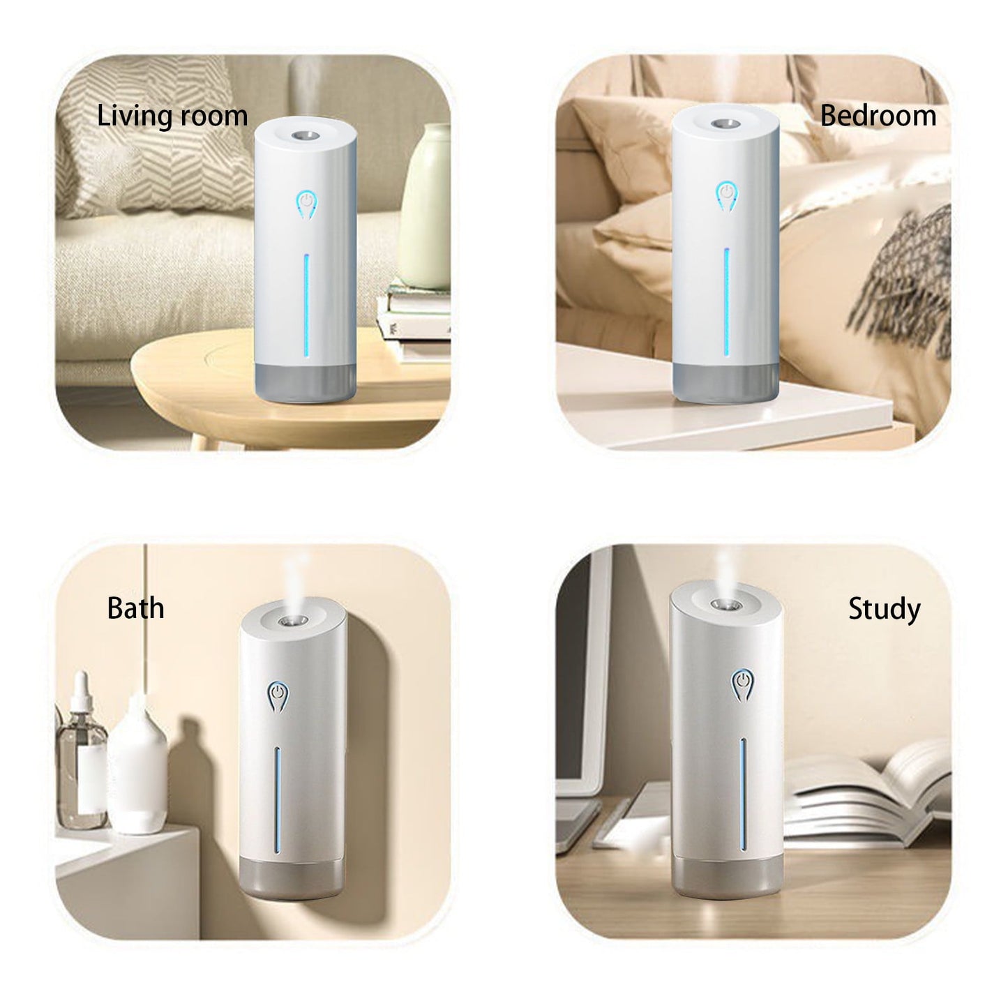 Automatic Air Freshener Diffuser for Large Rooms - 50ml Capacity with Adjustable Timer - USB-Powered Scent Machine for Home/Office - Quiet Operation & LED Display White
