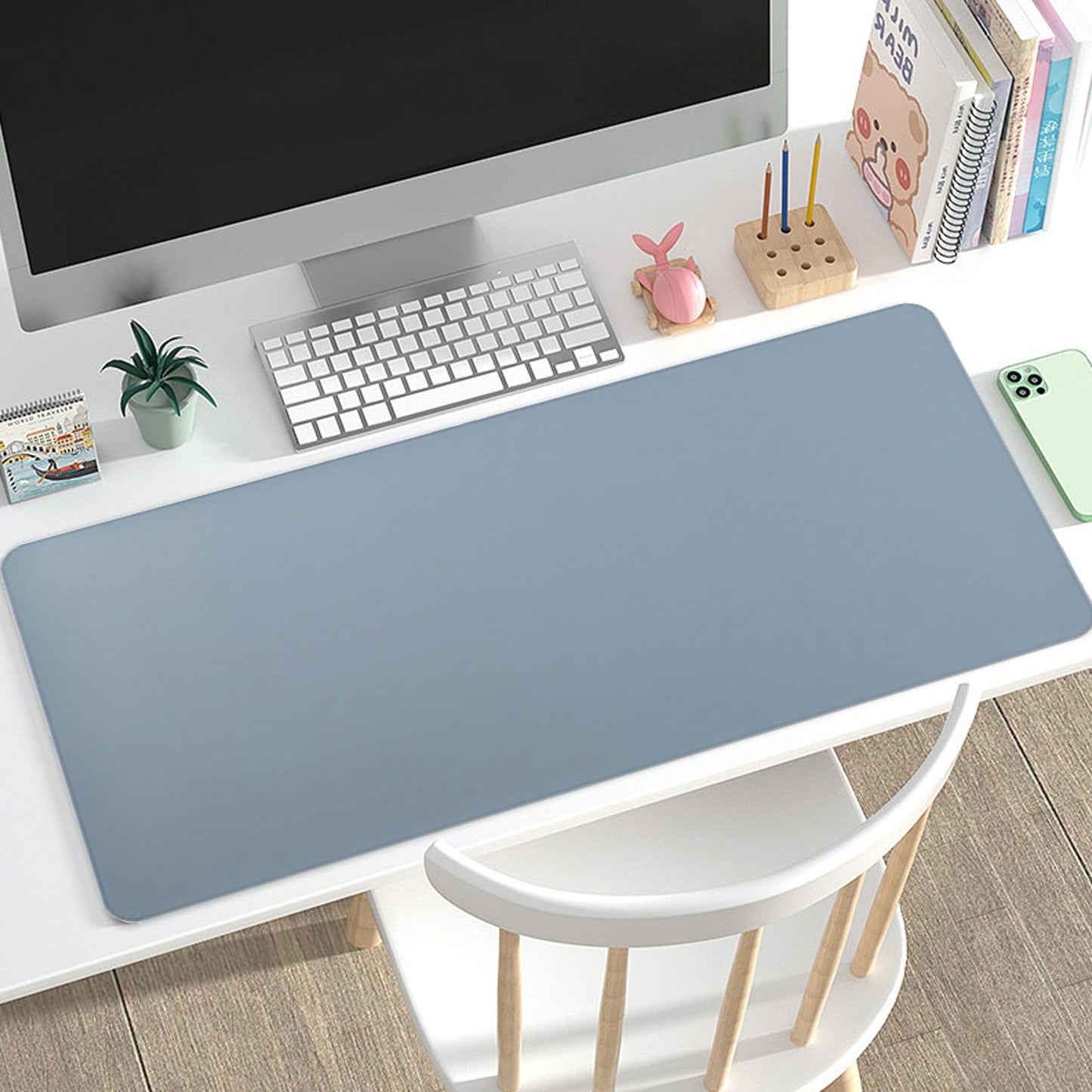 Leather Desk Pad Protector, Office Desk Mat, Large Mouse Pad, Non-Slip PU Leather Desk Blotter, Laptop Desk Pad, Waterproof Desk Writing Pad for Office and Home, 31.5x15.7 31.5" x 15.7" Pink