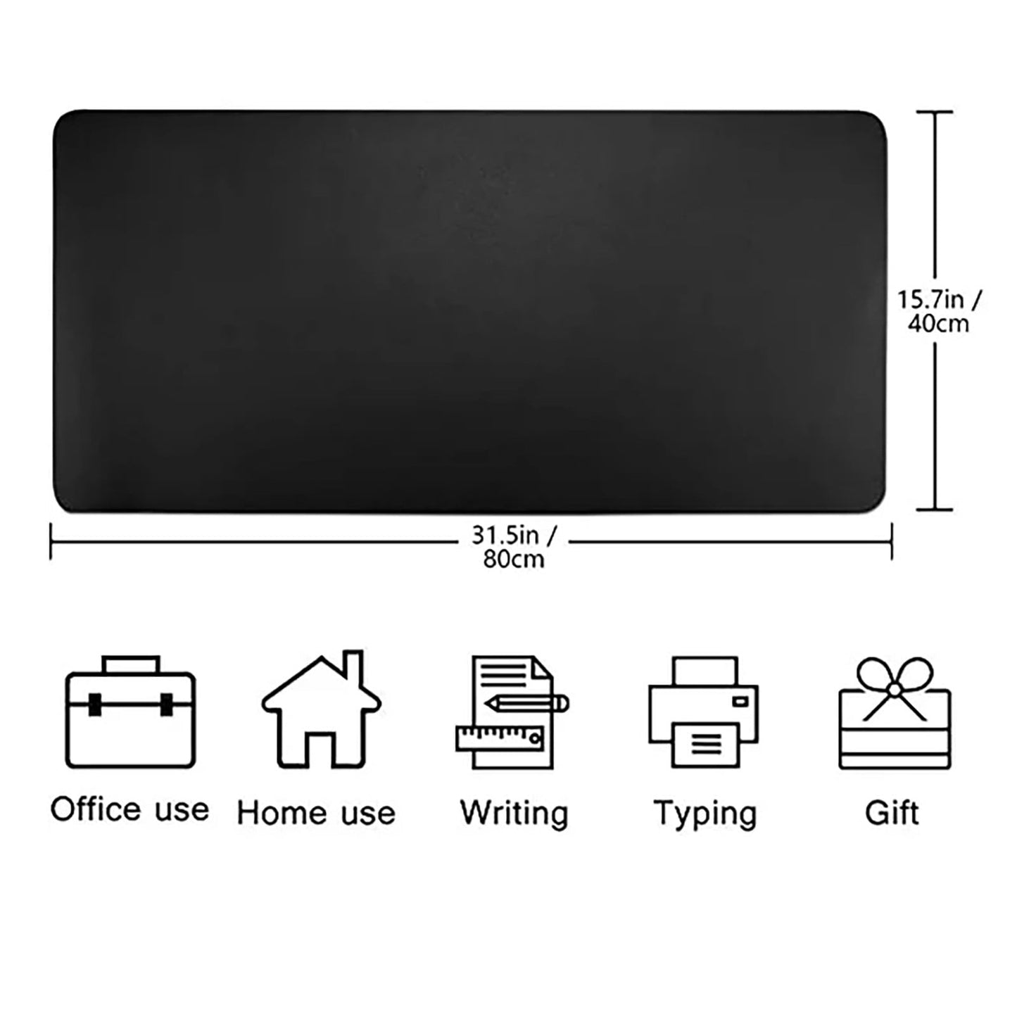 Leather Desk Pad Protector, Office Desk Mat, Large Mouse Pad, Non-Slip PU Leather Desk Blotter, Laptop Desk Pad, Waterproof Desk Writing Pad for Office and Home, 31.5x15.7 31.5" x 15.7" Sky Blue