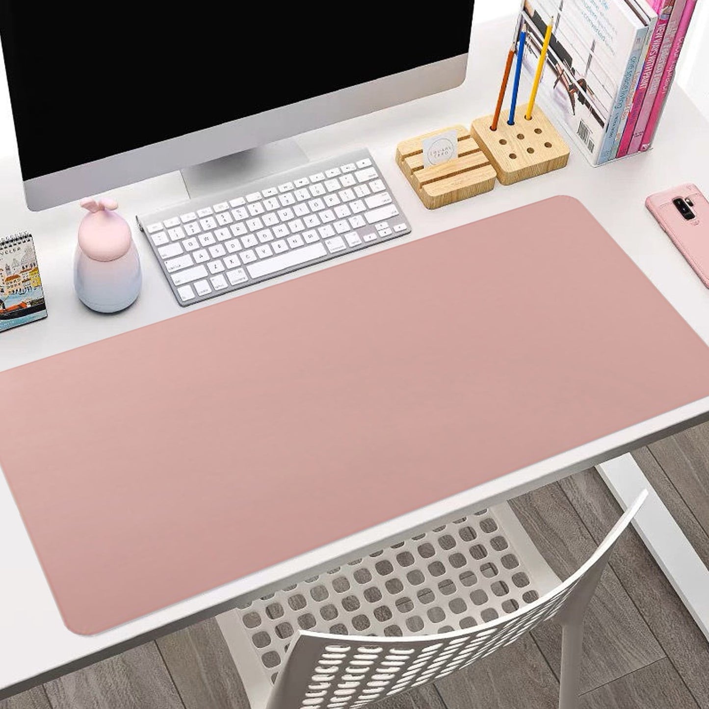 Leather Desk Pad Protector, Office Desk Mat, Large Mouse Pad, Non-Slip PU Leather Desk Blotter, Laptop Desk Pad, Waterproof Desk Writing Pad for Office and Home, 31.5x15.7 31.5" x 15.7" Sky Blue