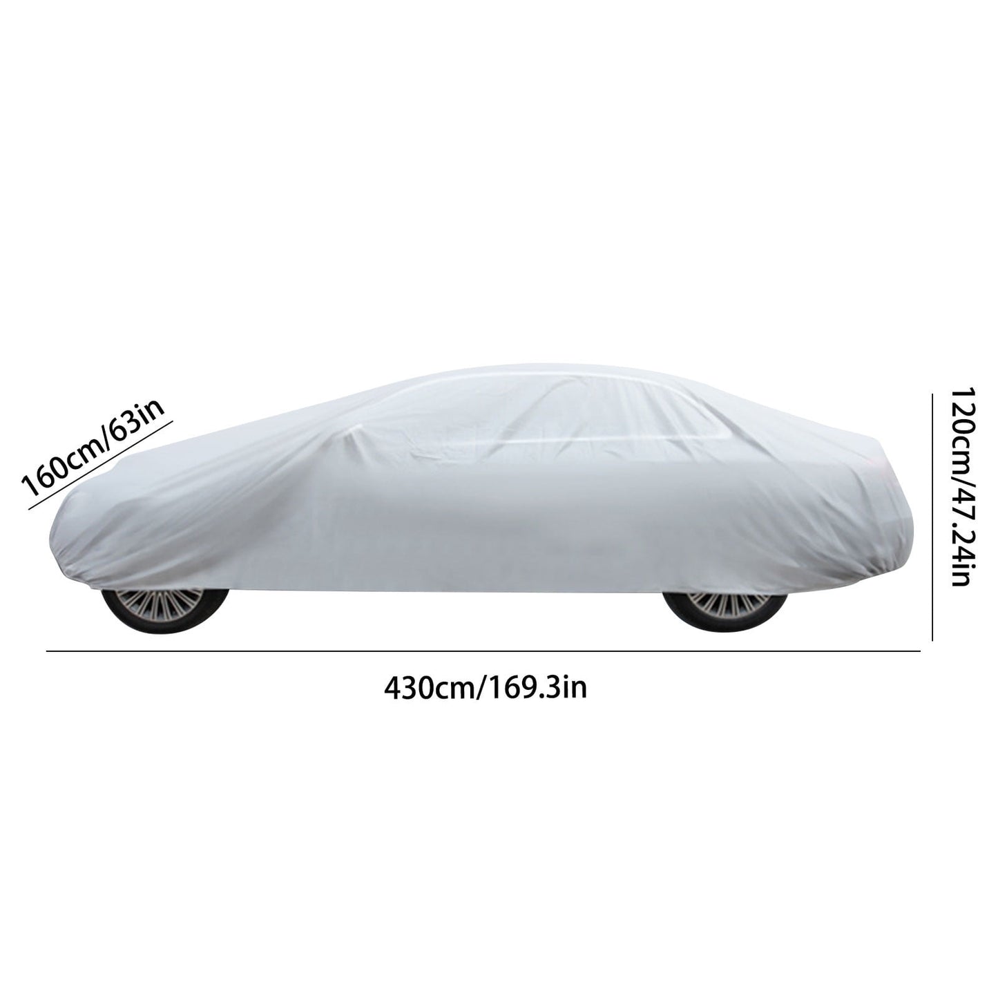 Car Cover Universal Fit - Lightweight All-Weather Protection Water & Scratch Resistant Fabric for Cars Trucks SUVs M