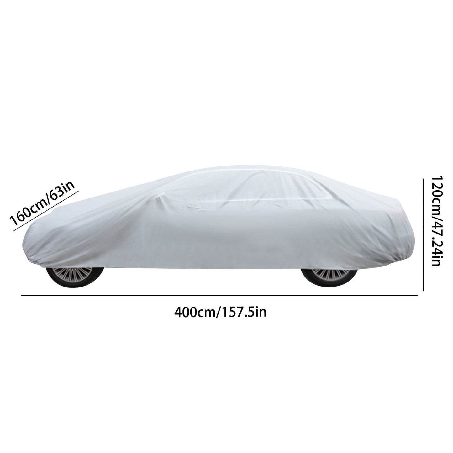 Car Cover Universal Fit - Lightweight All-Weather Protection Water & Scratch Resistant Fabric for Cars Trucks SUVs S