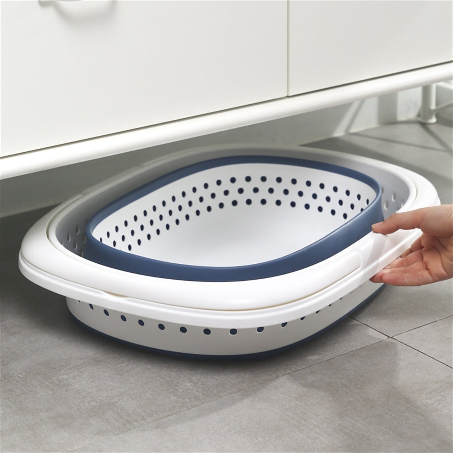 Collapsible Laundry Basket, Collapsible Laundry Basket with Handles, Foldable Laundry Basket Plastc,Pop Up Tall Storage Container/Organizer/Clothes Hamper for Laundry, 12.8x16.73x11.02 12.8" x 16.73" x 11.02" Blue
