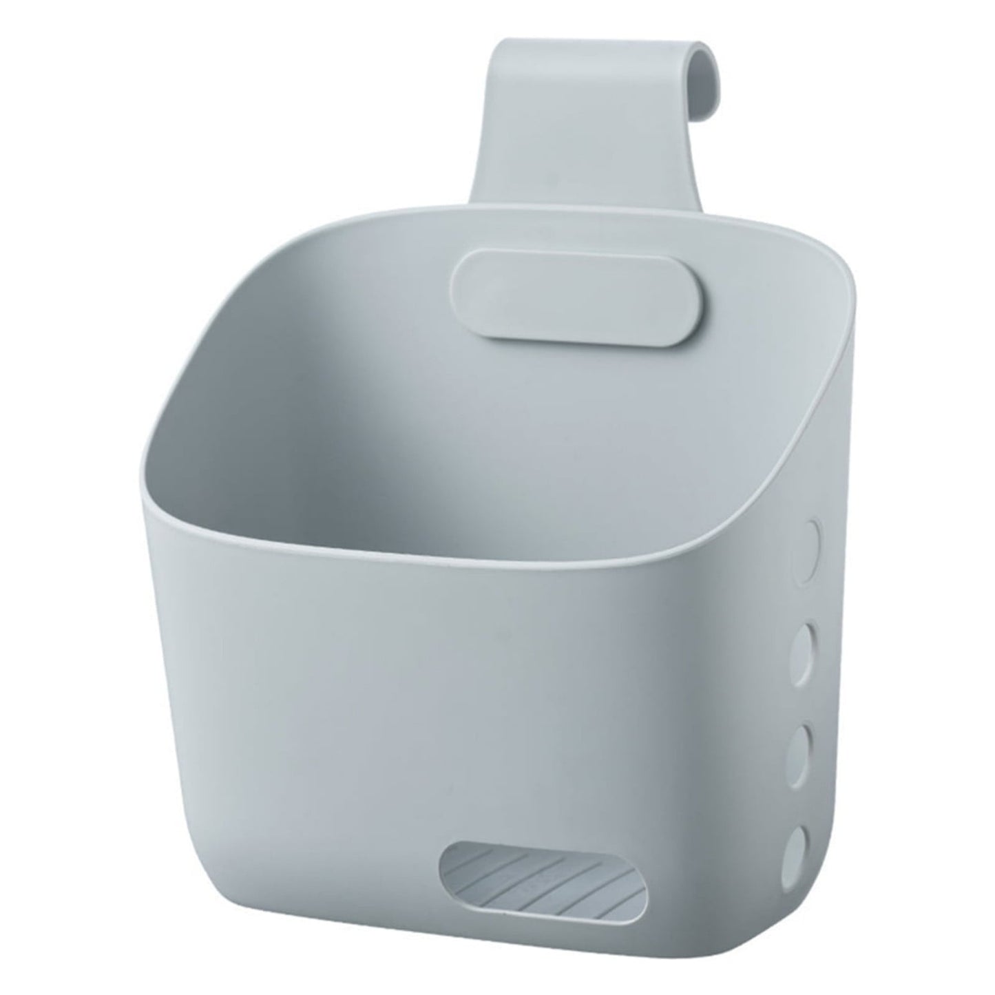 Plastic Hanging Storage Basket, Over Cabinet Door Organizer with Removable Hook, Stackable Wall Mounted Shower Caddy, No Drilling Shelf Bins for Kitchen Food Bathroom Pantry Closet, 6.45x3.07x9.29 6.45" x 3.07" x 9.29" Grey