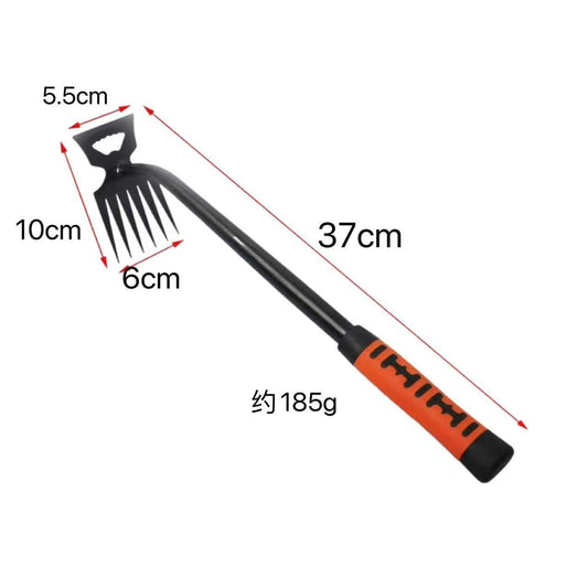 2025 Upgraded Weed Puller Tool, Weeding Artifact Uprooting Weeding Tool Weed Remover Tool 4 Teeth Manganese Steel Weed Pulling Tool, Weeder Tool Dual Purpose Manual Weeders Tool for Garden (19.7inch) B