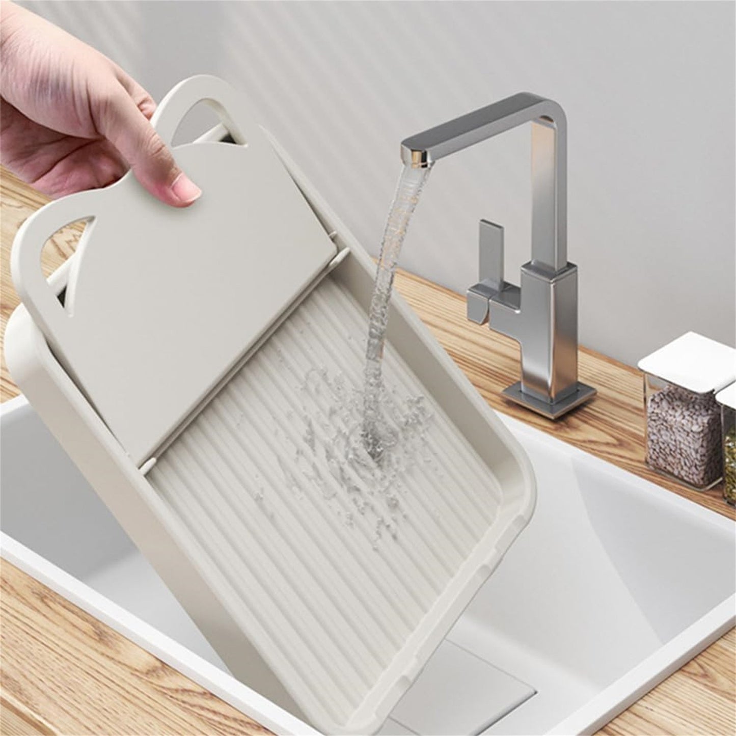 Silicone Spoon Rest with Lid, Heat-Resistant Foldable Utensil Holder for Spatulas, Kitchen Counter Organizer, Stove Top Safe Gray 7.28x5.51x4.13' 7.28" x 5.51" x 4.13" Gray
