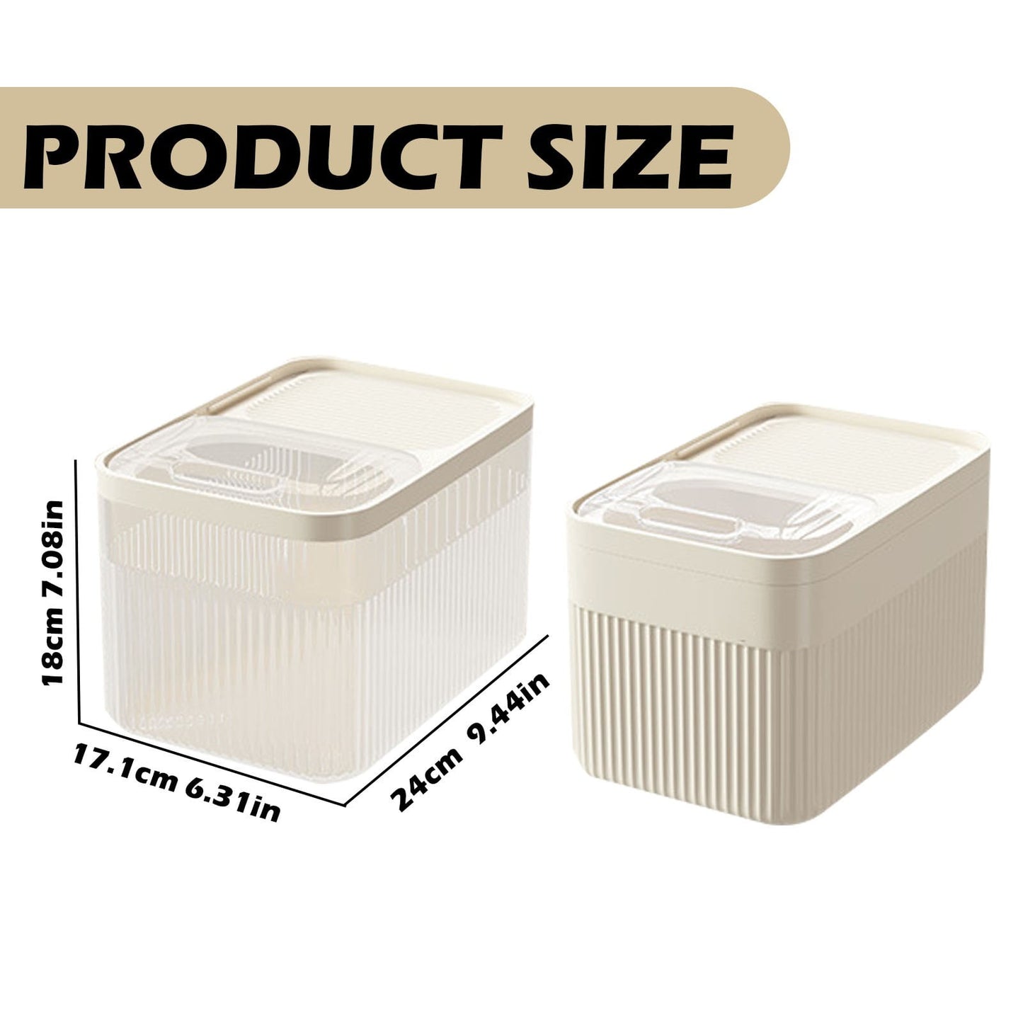 Airtight Pet Food Storage Container for Dog Cat Food Up to 10lbs Large Dry Food Bin with Measuring Cup Lids for Treats and Other Pets (10 LB), 6.31x9.44x7.08 6.31" x 9.44" x 7.08" Clear