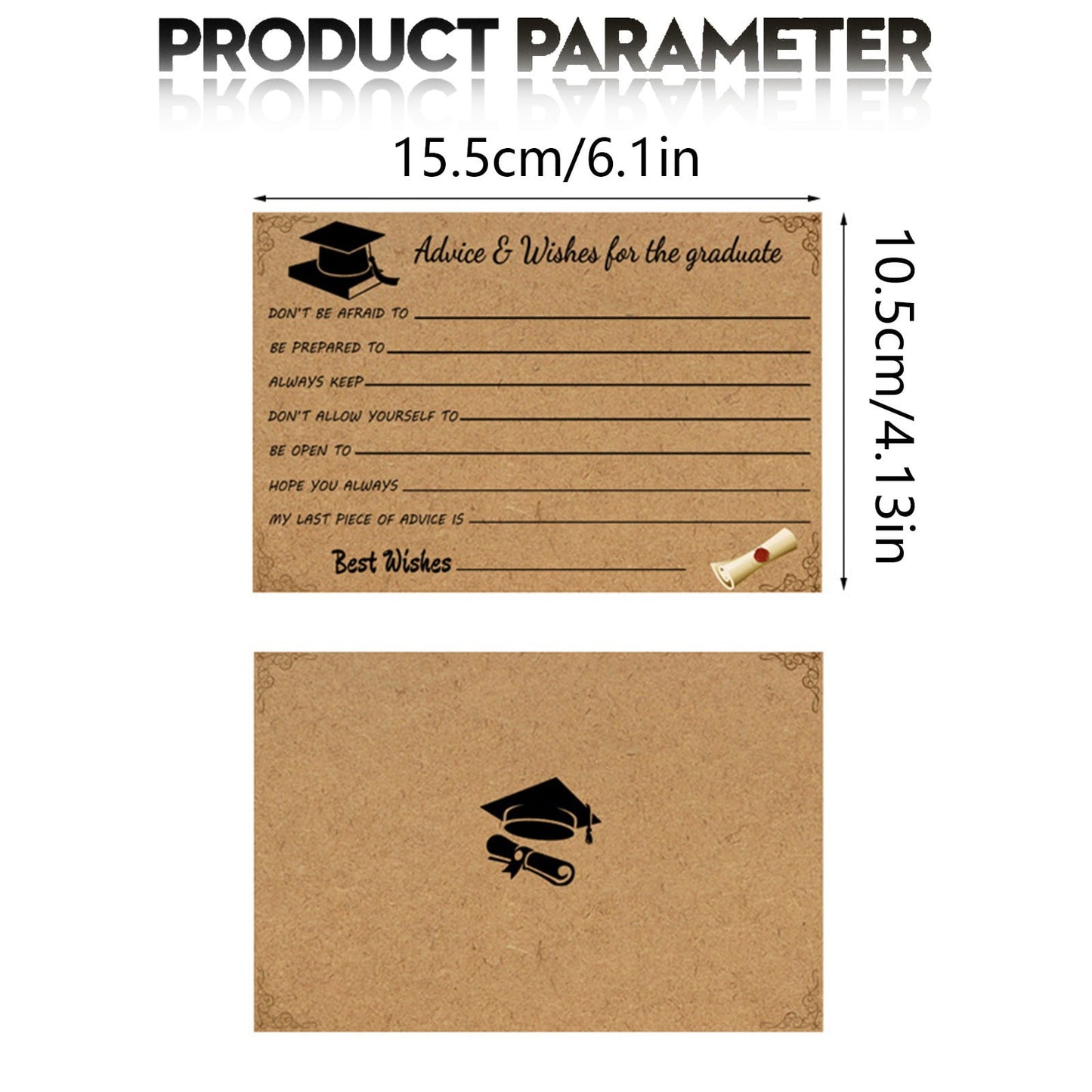 Graduation Advice And Well Wishes Cards For Graduates - Class Of 2025 Grad Cap & Diploma Fill-In Advice Cards For High School, College Grad Party Supplies (Retro Kraft Paper), 10 PCS, 6.1x4.13 6.1x4.13"*10 Coffee*10
