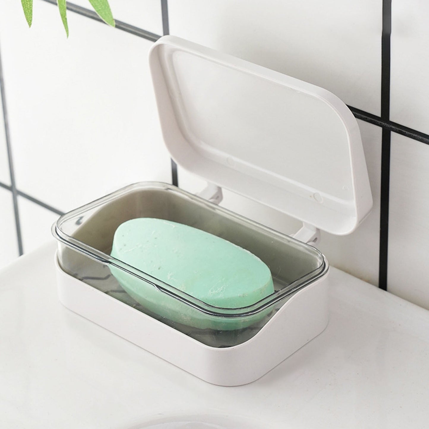Bar Soap Holder Dish 1 Pack for Shower, Travel Soap Case with Lid for Gym, Camping Essentials, Travel Size Toiletries, Portable, Leakproof 4.72" x 3.14" x 1.77" Blue/1 Pcs
