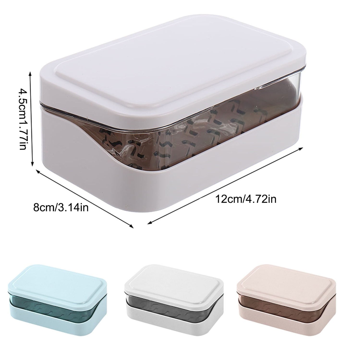 Bar Soap Holder Dish 1 Pack for Shower, Travel Soap Case with Lid for Gym, Camping Essentials, Travel Size Toiletries, Portable, Leakproof 4.72" x 3.14" x 1.77" Grey/1 Pcs