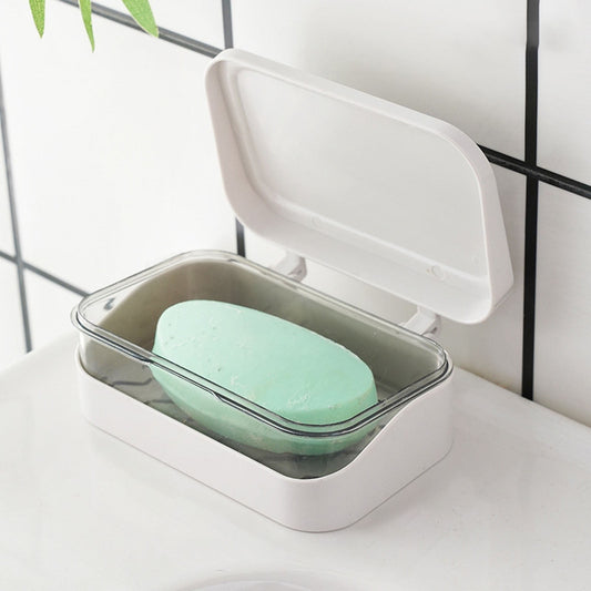 Bar Soap Holder Dish 1 Pack for Shower, Travel Soap Case with Lid for Gym, Camping Essentials, Travel Size Toiletries, Portable, Leakproof 4.72" x 3.14" x 1.77" Pink/1 Pcs