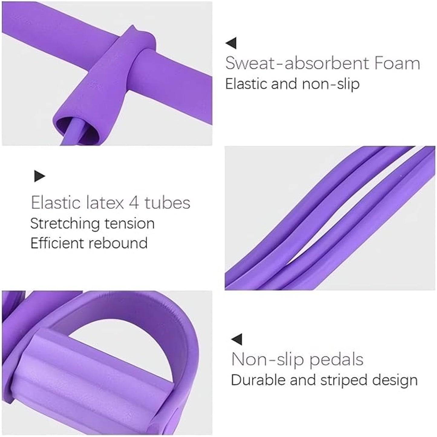 Clearance！4-Tube Pedal Puller Resistance Rope - Foot Pedal Resistance Band,Yoga Elastic Exercise Bands, for Women Jump Fitness, Abdomen/Arm Weight/Waist/Leg Stretching Slimming Training Pink