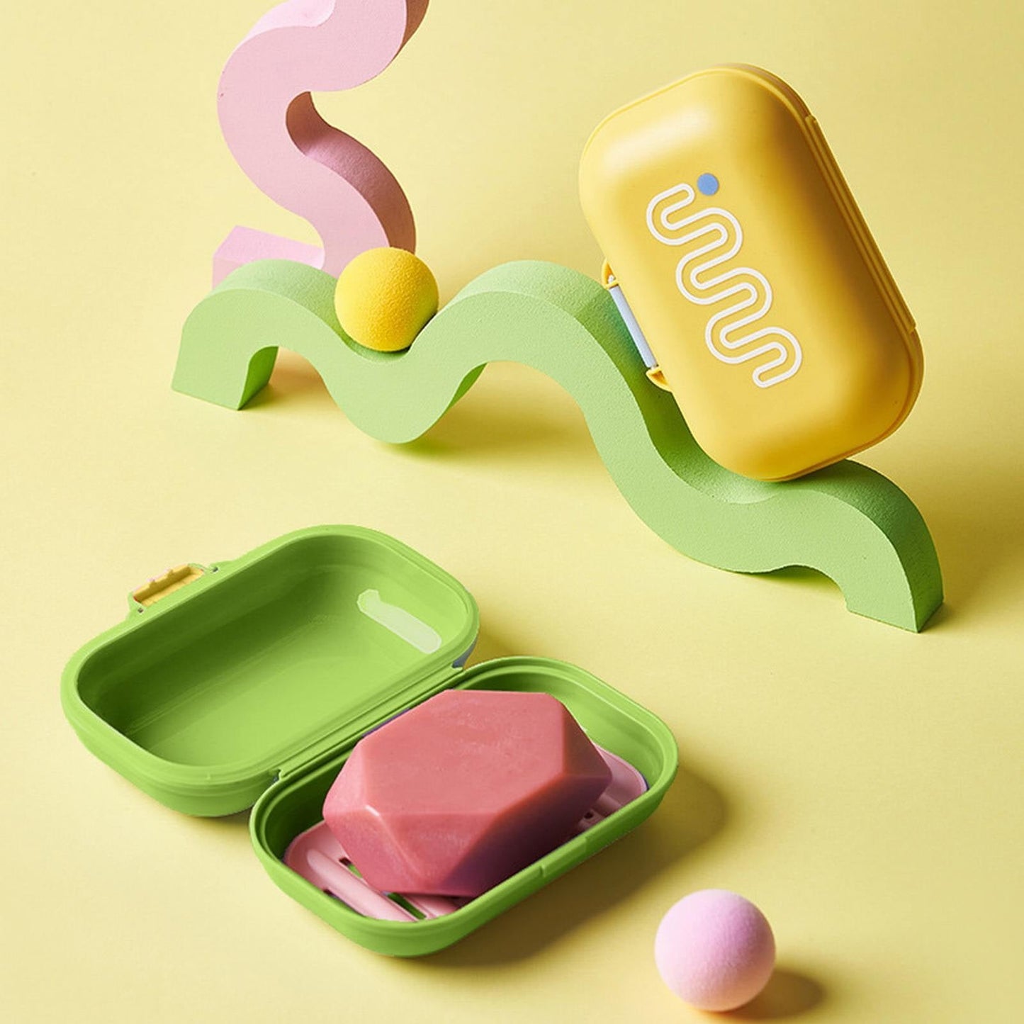 Travel Soap Case, Waterproof Portable Container with Ventilated Lid, Cute Bath Accessory for Hotels, Gym, Compact Toiletry Storage Solution Blue 4.52x2.95x1.88' 4.52" x 2.95" x 1.88" Yellow