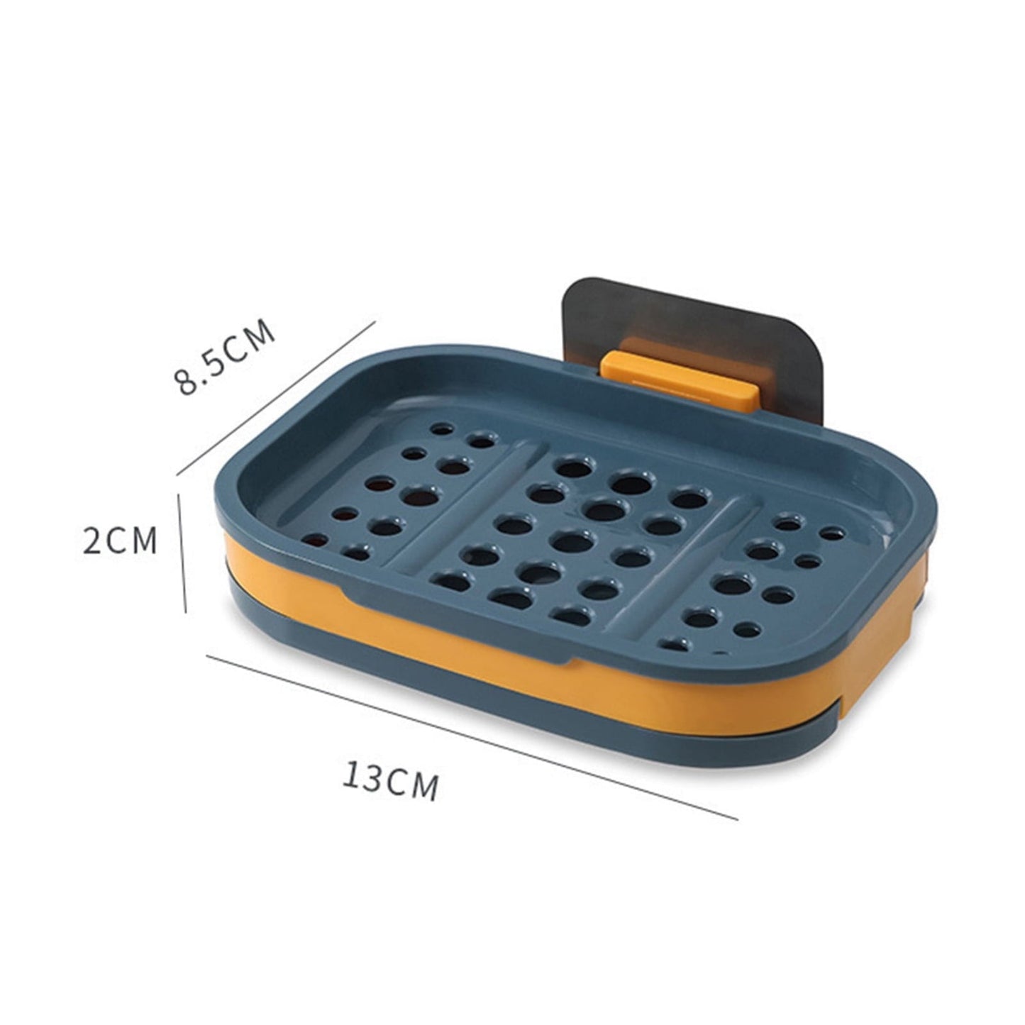Shower Soap Dish with Suction Cups, Wall-Mounted Bathroom Organizer for Bar Soap, Waterproof Kitchen Soap Holder with Drainage Holes Blue 5.12x3.35x0.787'' Blue