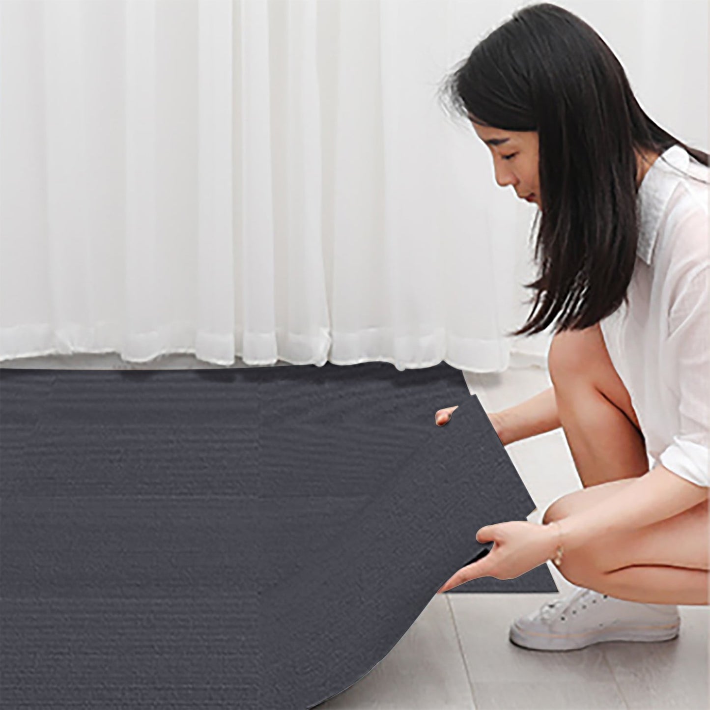 Carpet Tiles Peel and Stick, Self Adhesive Carpet Floor Tile, Anti-Slip Squares Soft Padded Carpet Tiles for Kitchen Bedrooms Indoor Outdoor（24" x 24"） 24" x 24" GY2