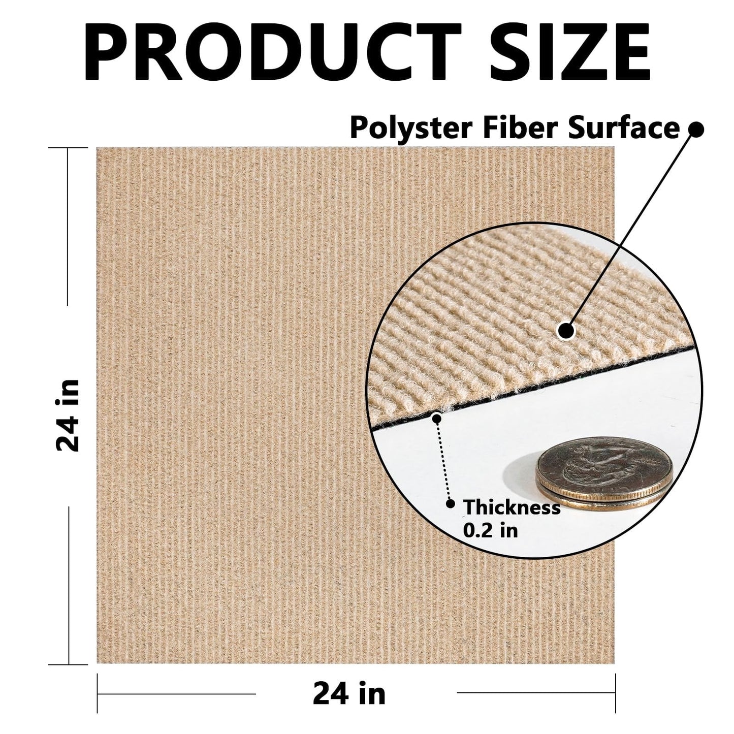 Carpet Tiles Peel and Stick, Self Adhesive Carpet Floor Tile, Anti-Slip Squares Soft Padded Carpet Tiles for Kitchen Bedrooms Indoor Outdoor（24" x 24"） 24" x 24" GY2