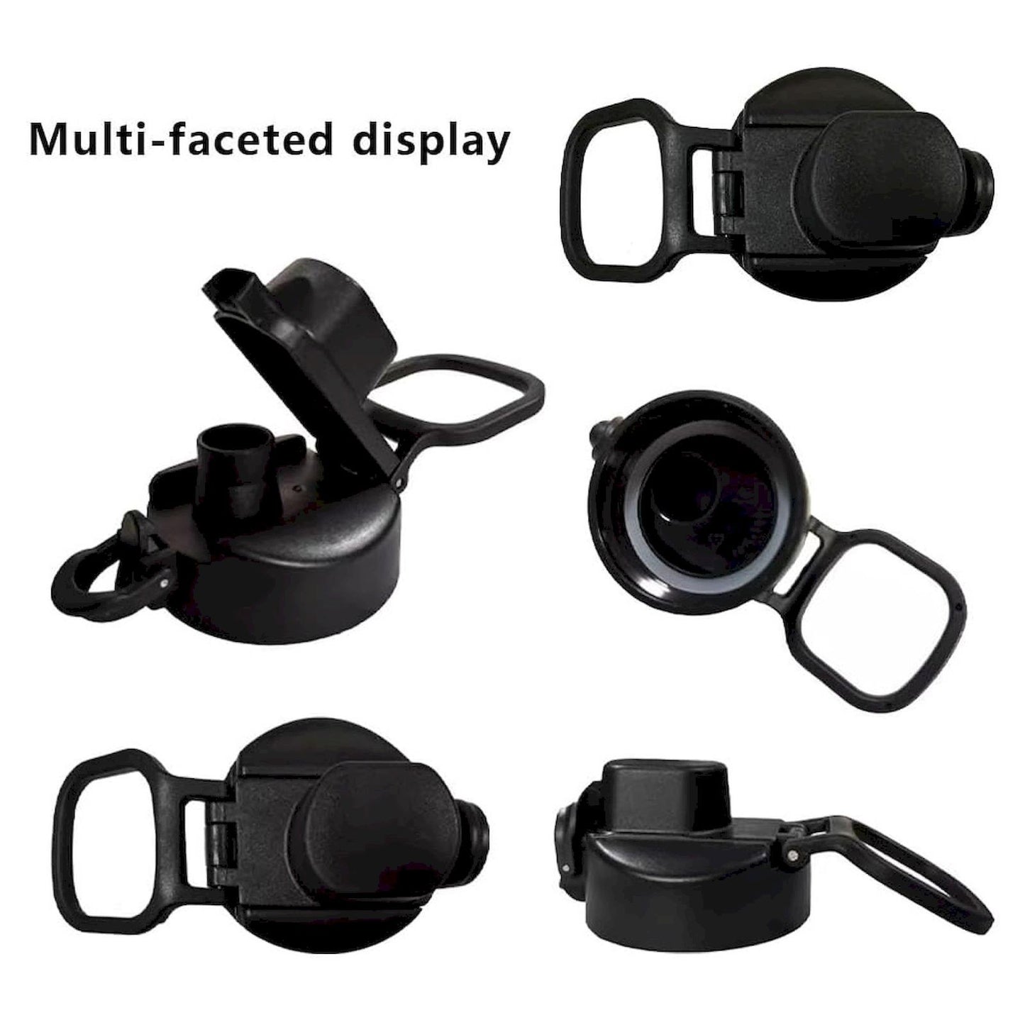CGZQFEI Universal Water Bottle Lid Replacement - Black Nozzle Fit 12-42oz Stainless/Plastic Bottles (Leakproof Drinking Spout Design) Black