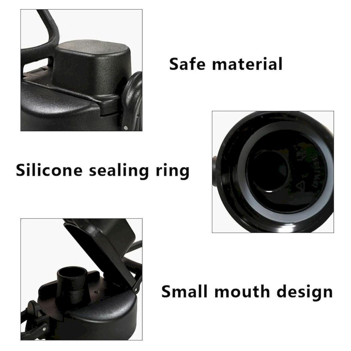 CGZQFEI Universal Water Bottle Lid Replacement - Black Nozzle Fit 12-42oz Stainless/Plastic Bottles (Leakproof Drinking Spout Design) Black