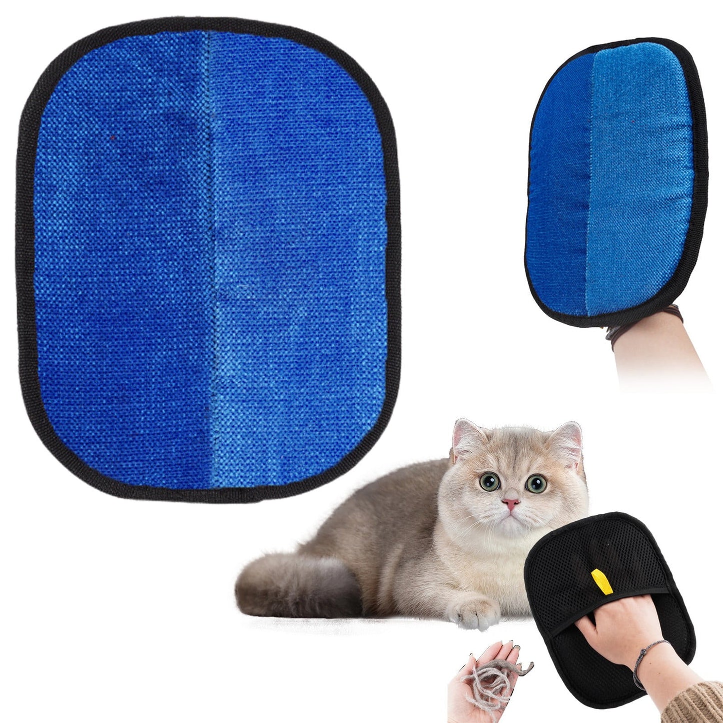 Pet Grooming Gloves,Cat Grooming Gloves for Dog & Cat,Cat Brush Glove for Carpet, Couch, Clothing, Furniture, (Green) 7.28x9.45 7.28" x 9.45" Green