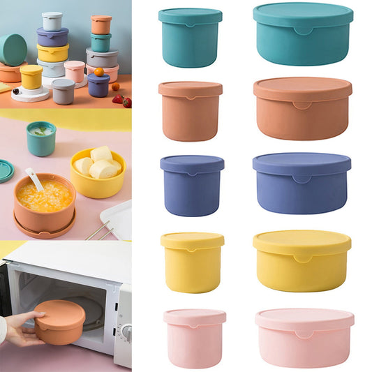 CGZQFEI Silicone Food Containers for Kids, Reusable Baby Snack Fruits Container with Lids, Leak Proof Silicone Food Storage Containers Kids Small Lunch Box BPA Free for Daycare School Travel Pink4