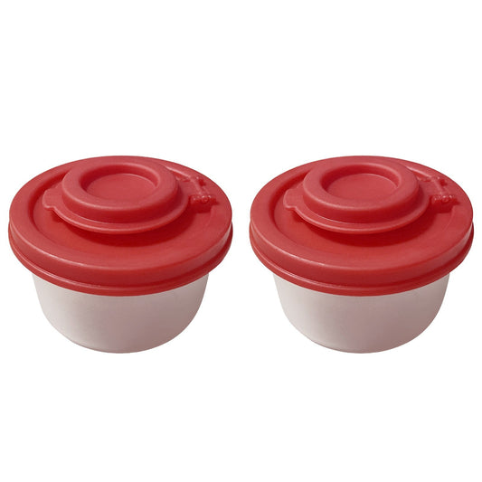 CGZQFEI Salt and Pepper Shakers Moisture Proof Set,Small Mini Salt Shaker to go Camping Picnic Outdoors Kitchen Lunch Boxes Travel Spice Set Clear with Red Covers Plastic Airtight Dispenser Red2