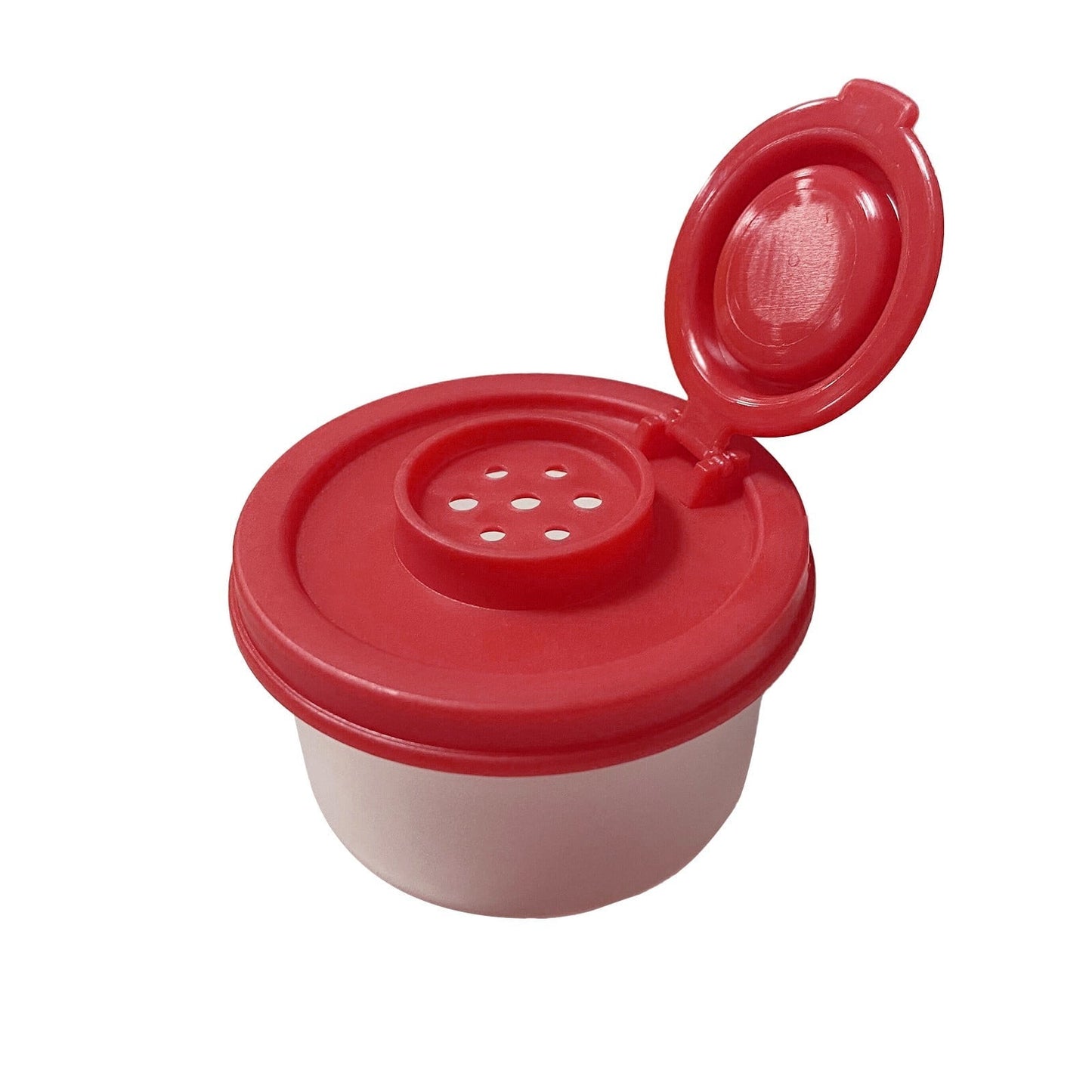 CGZQFEI Salt and Pepper Shakers Moisture Proof Set,Small Mini Salt Shaker to go Camping Picnic Outdoors Kitchen Lunch Boxes Travel Spice Set Clear with Red Covers Plastic Airtight Dispenser Red2