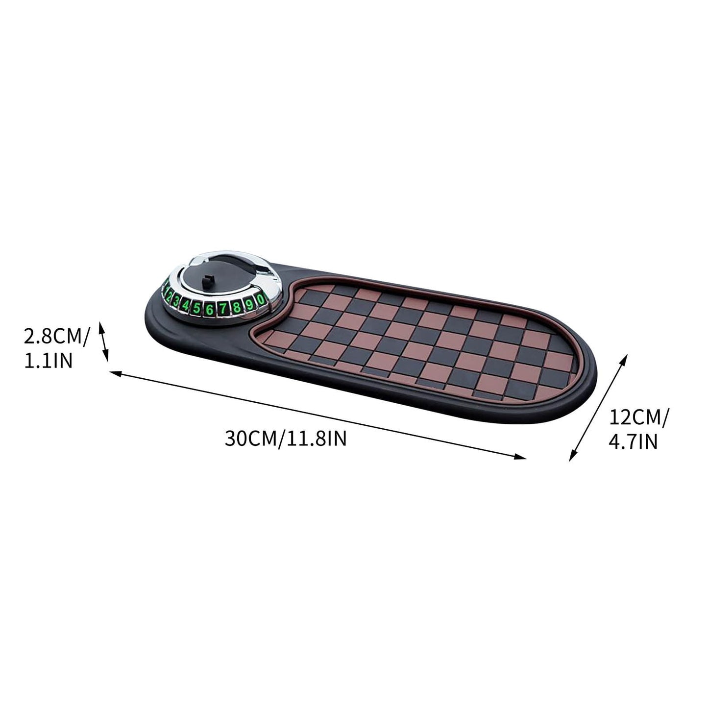 Auto Anti-Slip Mat,Multifunction Car Universal Phone Holder, Rotatable Anti Skid Car Dashboard Pad with Temporary Parking Numbe and Large Pad for Phones Sunglasses Keys Gadgets B