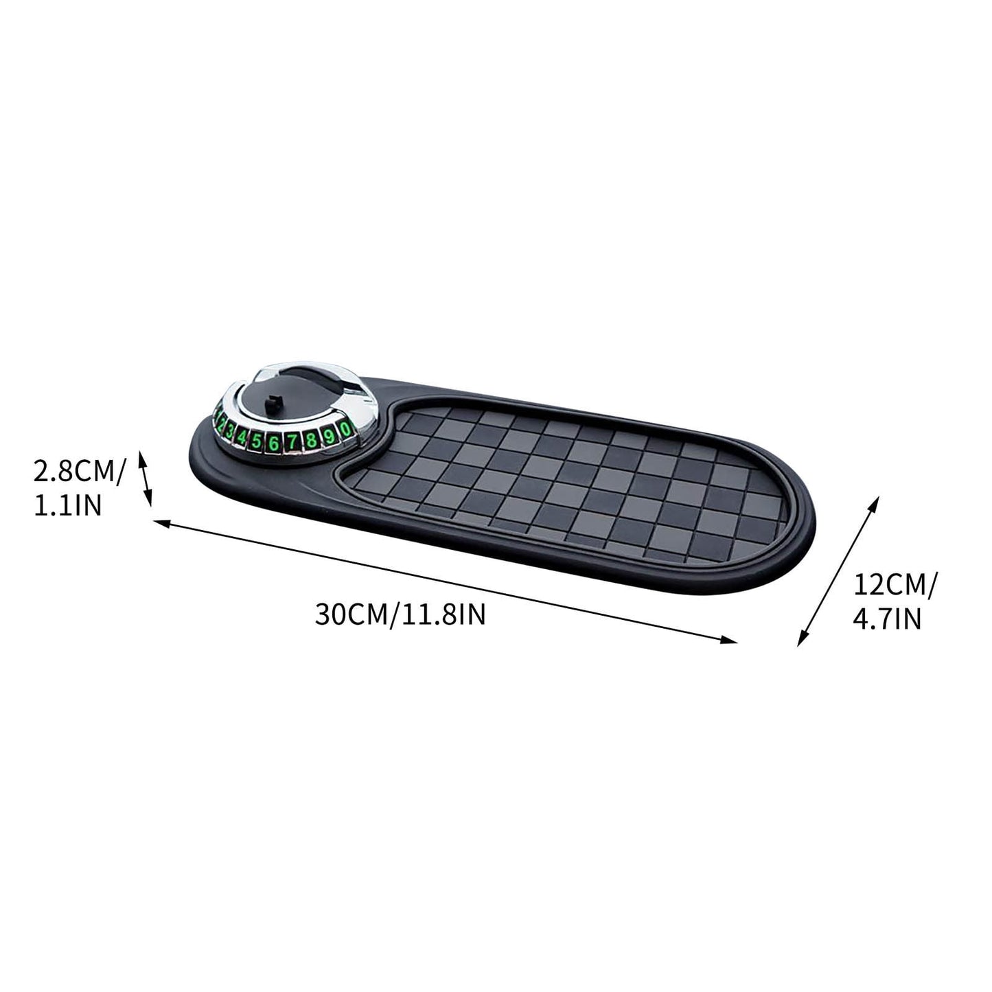 Auto Anti-Slip Mat,Multifunction Car Universal Phone Holder, Rotatable Anti Skid Car Dashboard Pad with Temporary Parking Numbe and Large Pad for Phones Sunglasses Keys Gadgets E