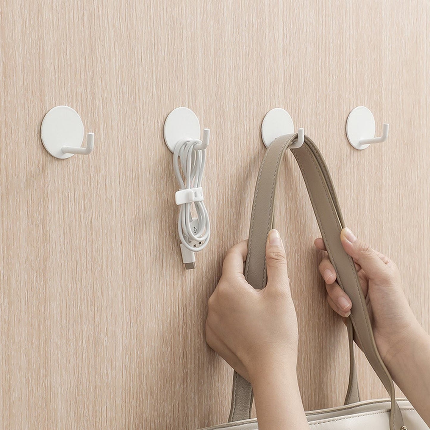 Adhesive Hooks Heavy Duty Waterproof in Shower Hooks for Hanging Loofah, Towels Clothes for Bathroom Removable Stainless Steel Brush Nickel Adhesive Wall Hooks 4 Pcs (Sliver) 1.8x1.8 1.8" x 1.8" Silver