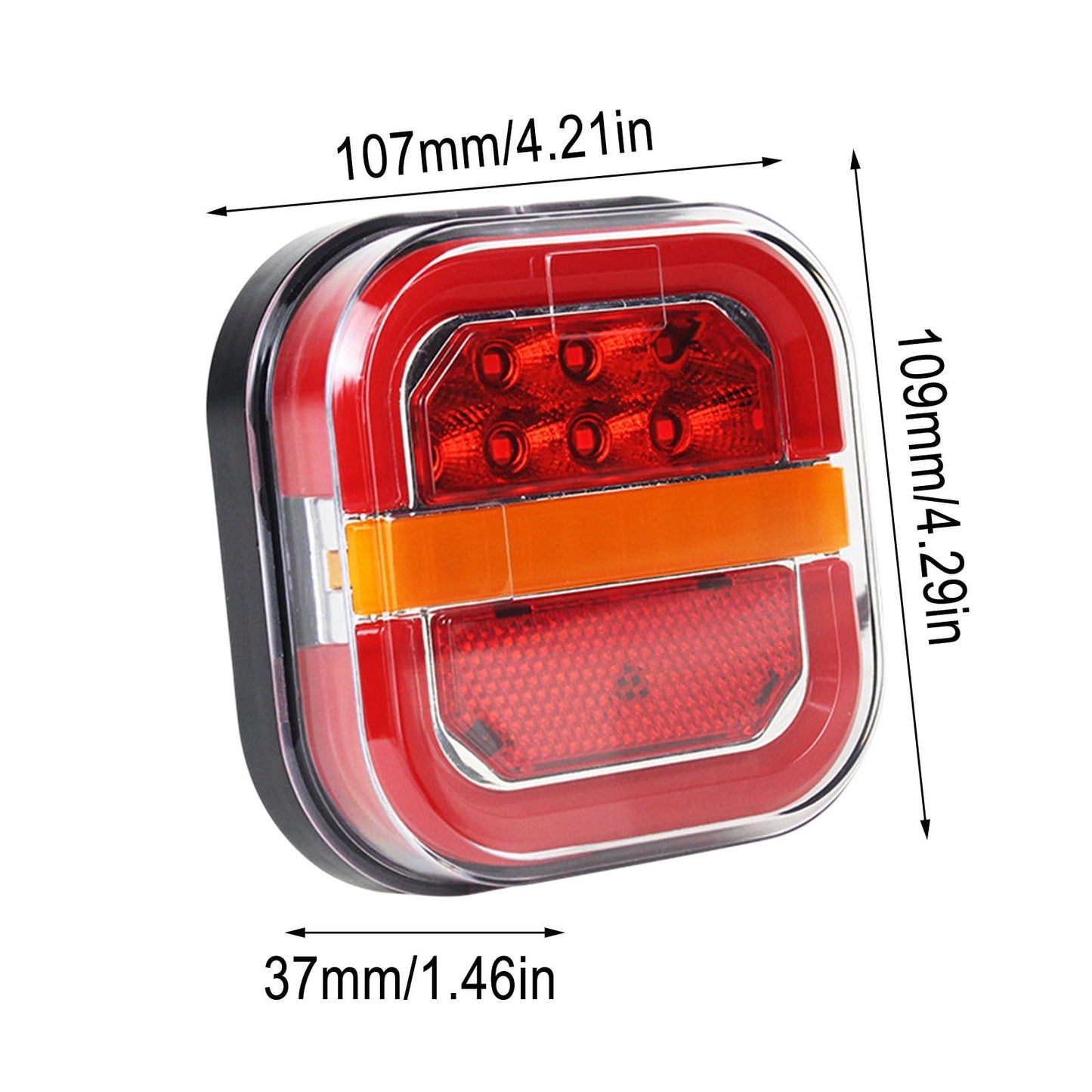 LED Brake Lights for Trailer, Trailer Lights for Towing, Led Trailers Rear Lights Kit with Brake and Turn Signals, Waterproof,Flowss Guide Square Burger Light Truck Edges Light(2Pcs Regular) Free Size A