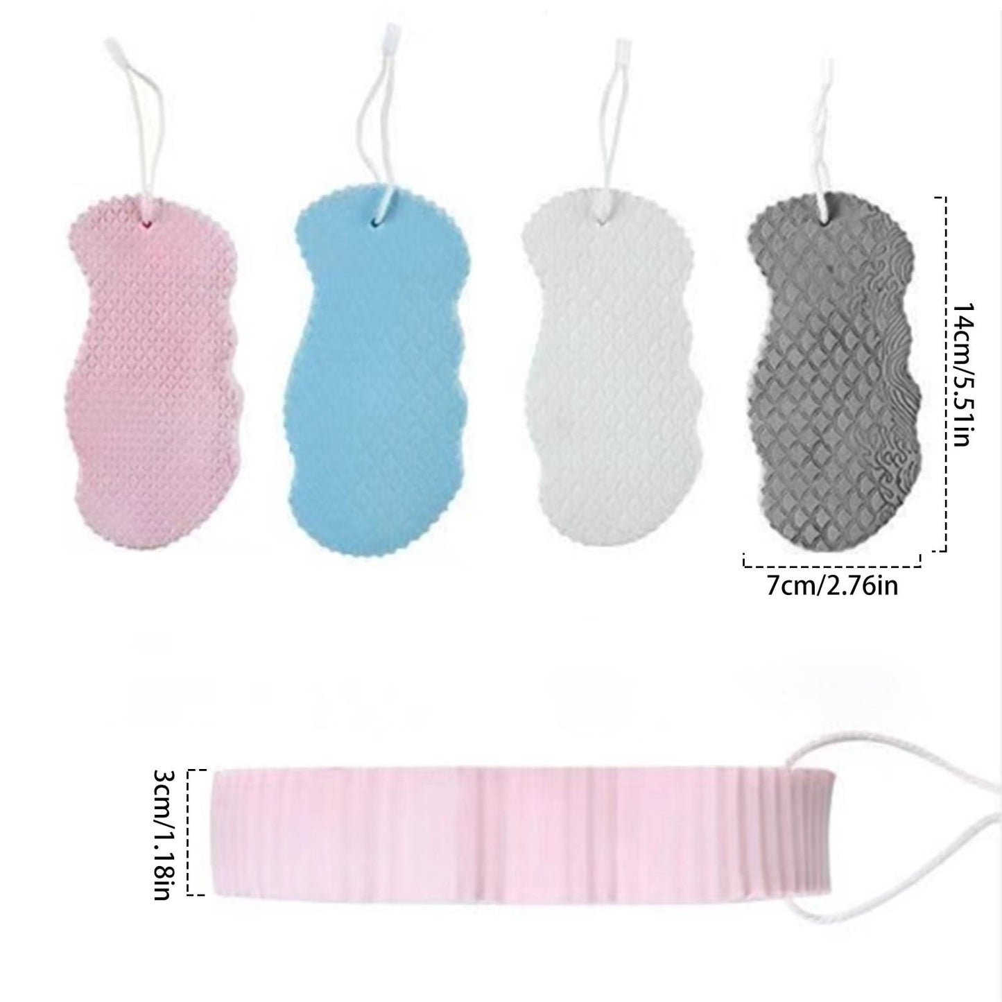 Magic Exfoliating Bath Sponge,3D Super Soft Exfoliating Bath Sponge, Skin Friendly and Reusable for Adults Children and Pregnant Women (Grey) 2.76x5.51x1.18 2.76" x 5.51" x 1.18" Blue