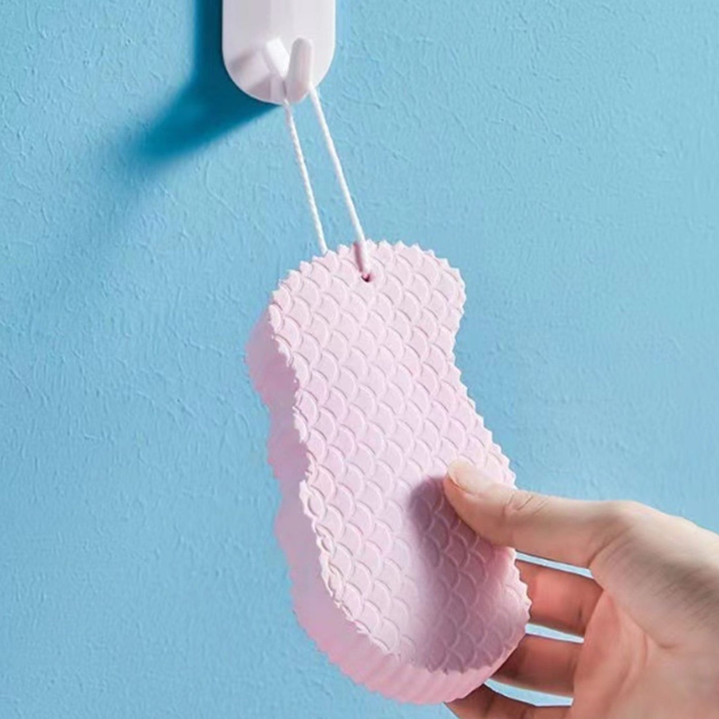 Magic Exfoliating Bath Sponge,3D Super Soft Exfoliating Bath Sponge, Skin Friendly and Reusable for Adults Children and Pregnant Women (Grey) 2.76x5.51x1.18 2.76" x 5.51" x 1.18" Pink
